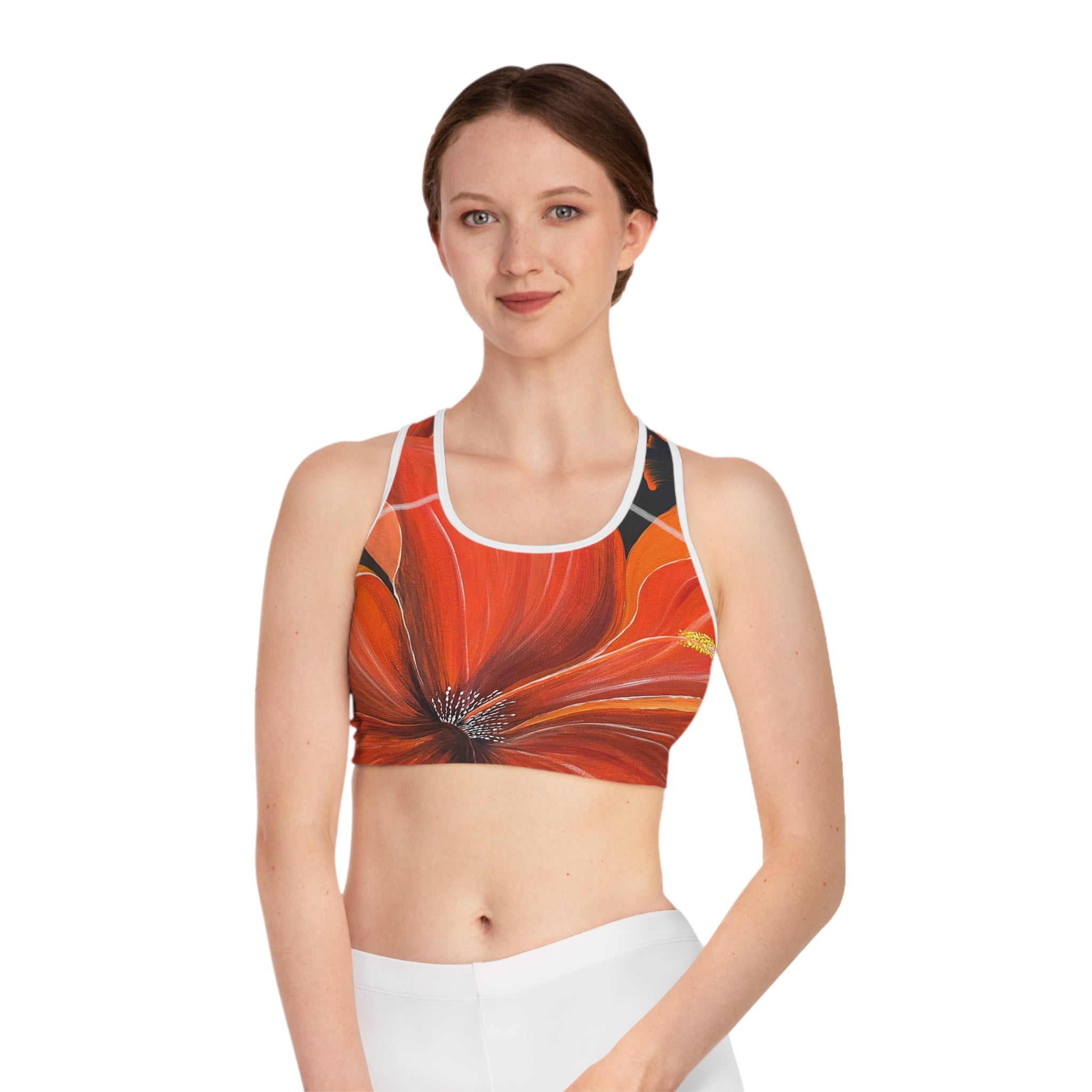 Scarlet Veil Sports Bra, Activewear for Yoga, Workout Gear, Gift for Fitness Lovers, Exercise Top, Beachwear