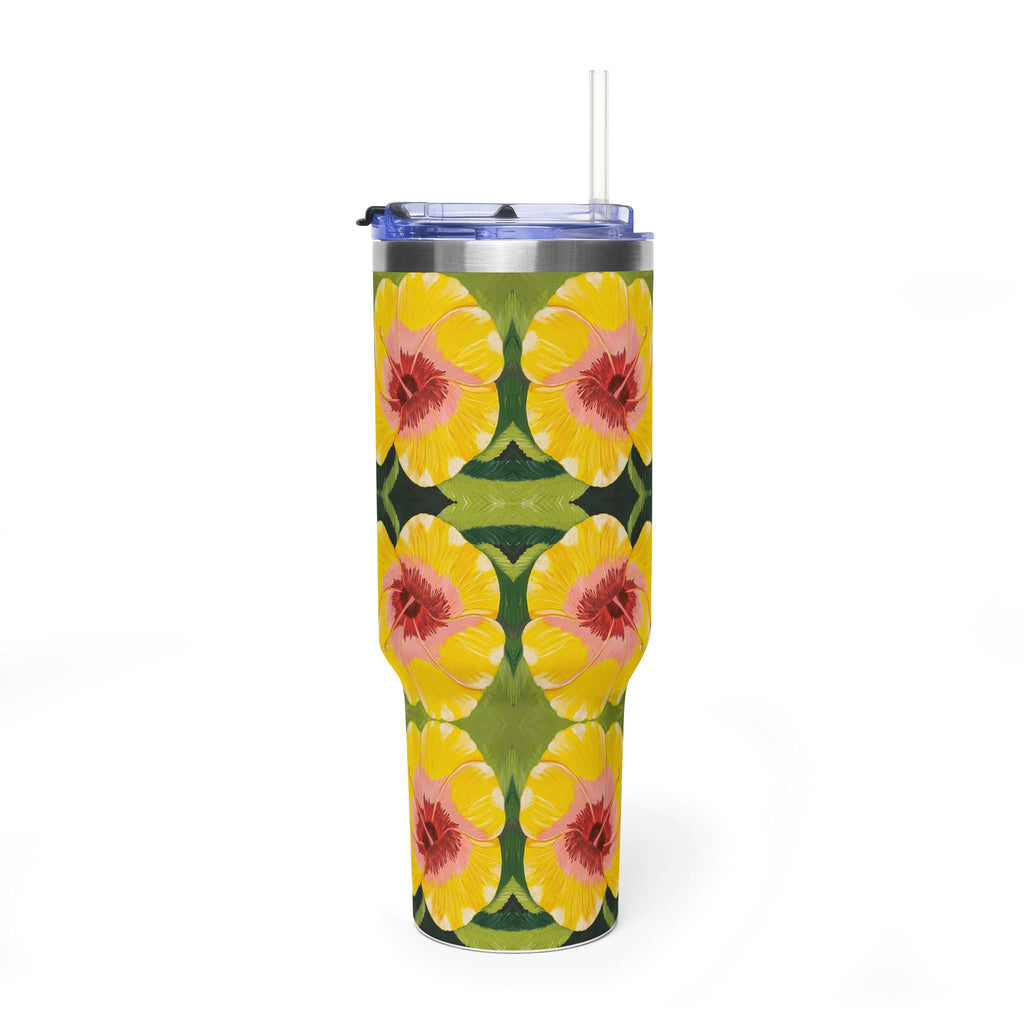Blushing Sunrise 40oz  Vacuum Tumbler — Insulated Travel Mug with Straw