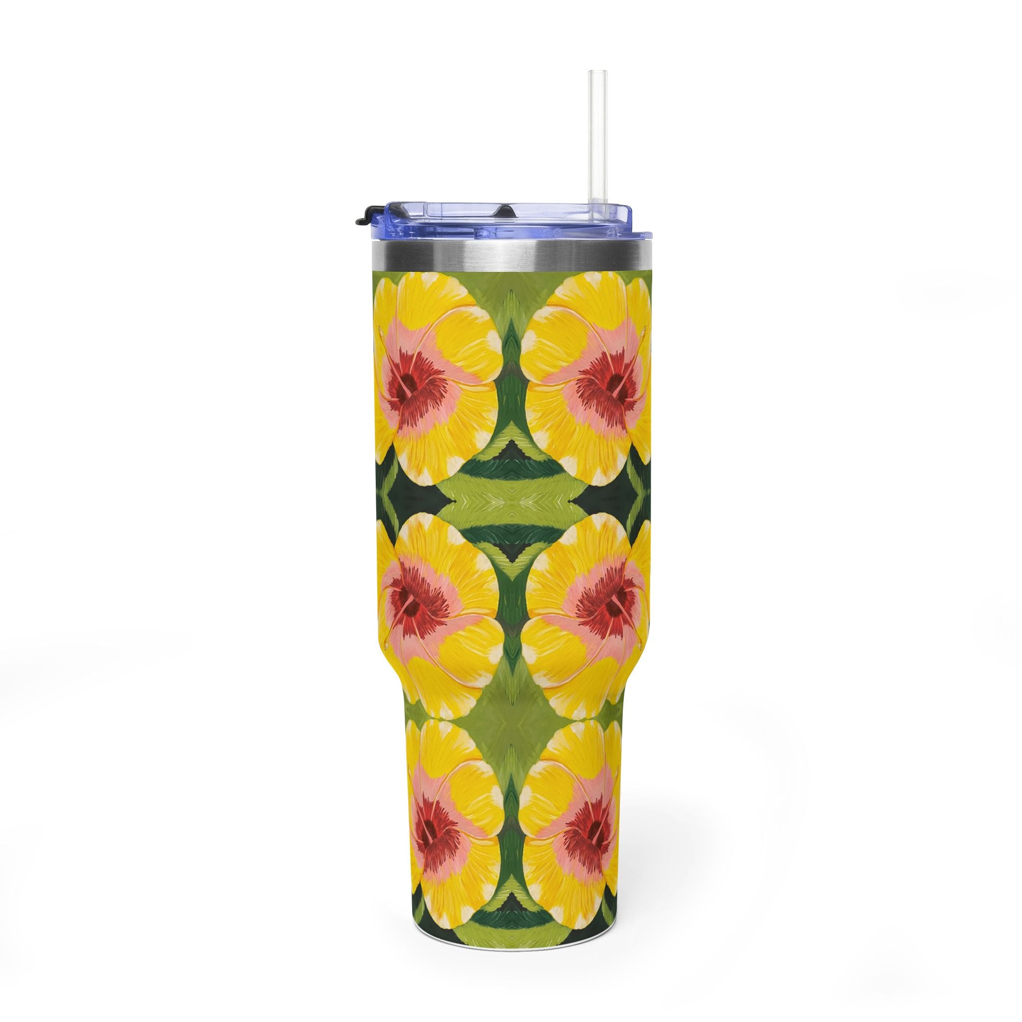 Blushing Sunrise 40oz  Vacuum Tumbler — Insulated Travel Mug with Straw
