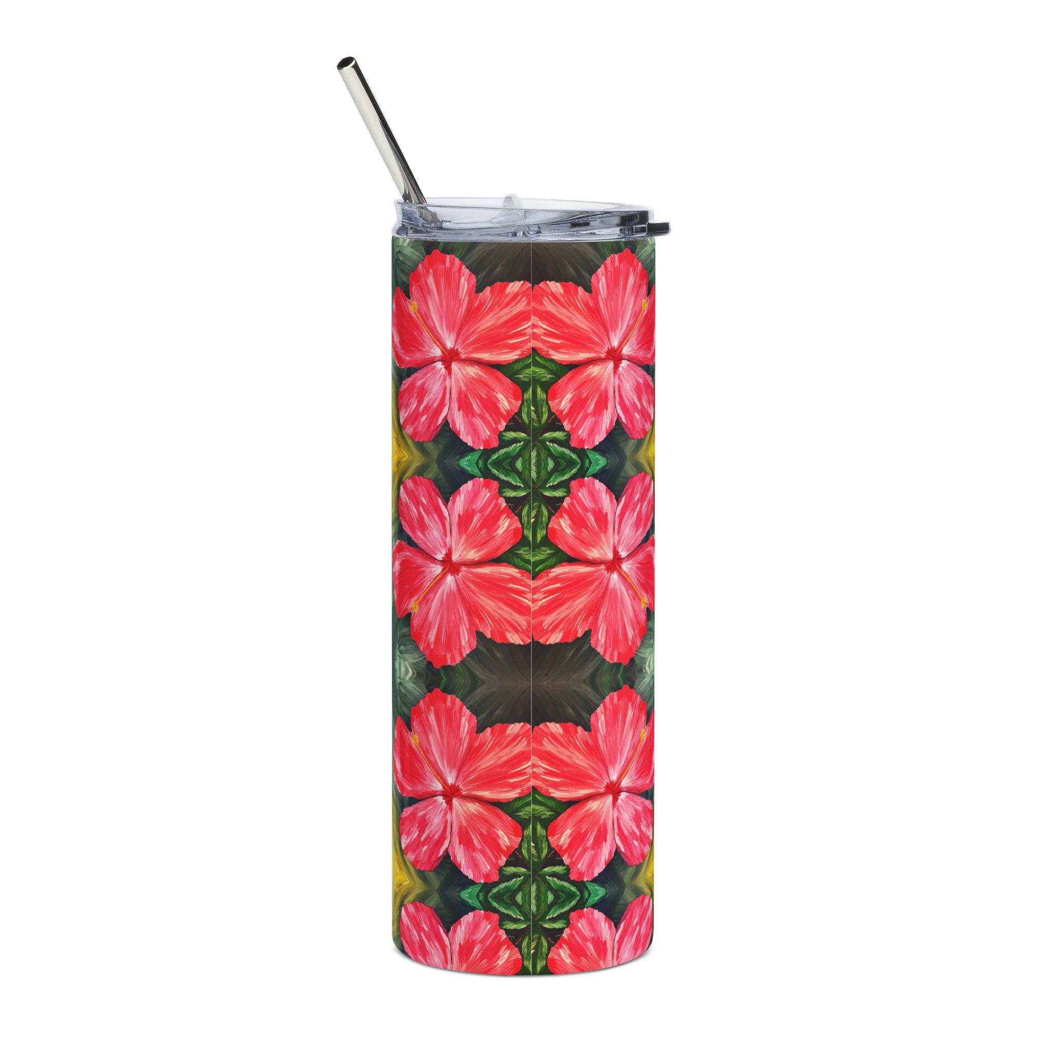Hibiscus Hues 20oz Stainless Steel Tumbler - Vibrant Yellow Flower Design