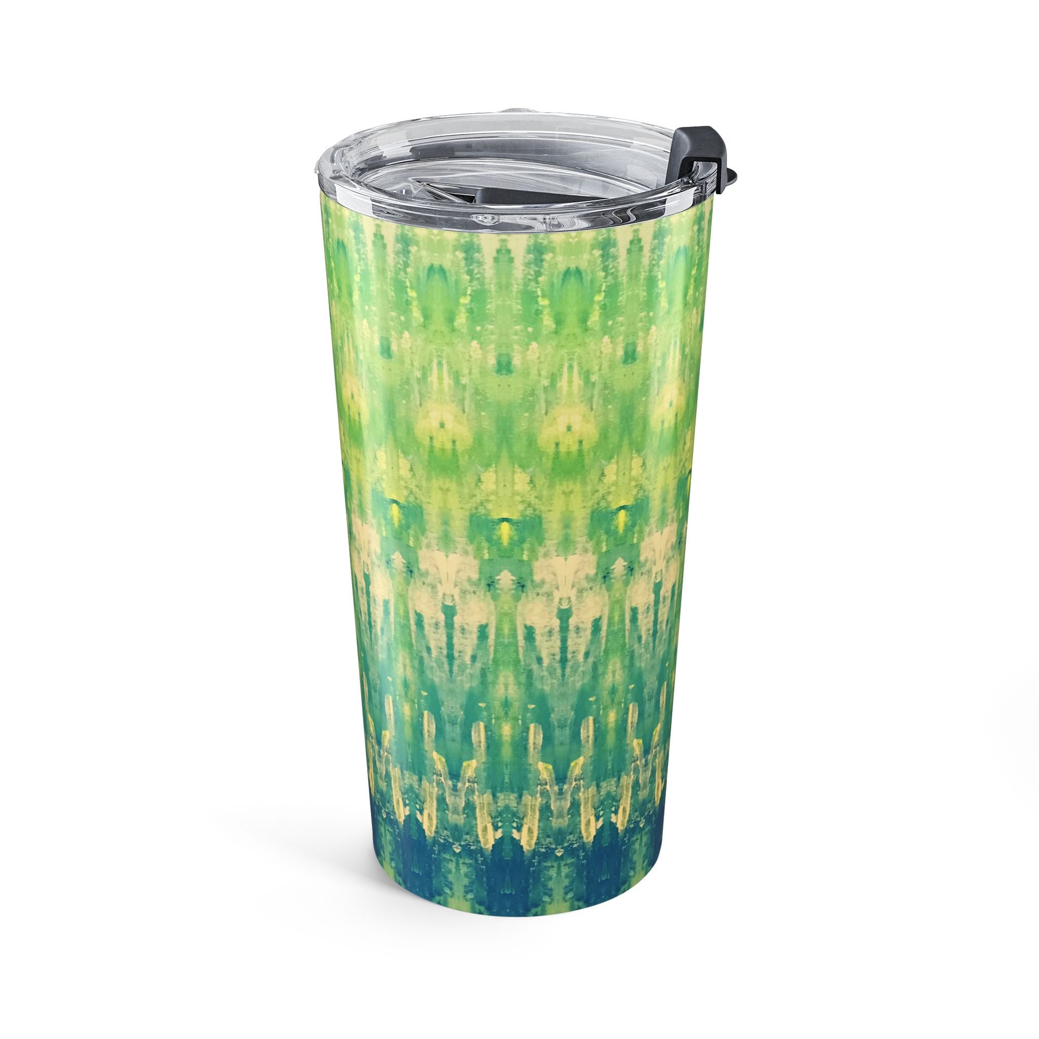 Hues of Heritage 20oz Green Teal Tie-Dye Stainless Tumbler — Insulated Travel Cup