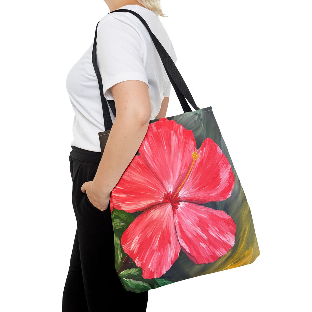 Hibiscus Hues Hand Painted Tote Bag