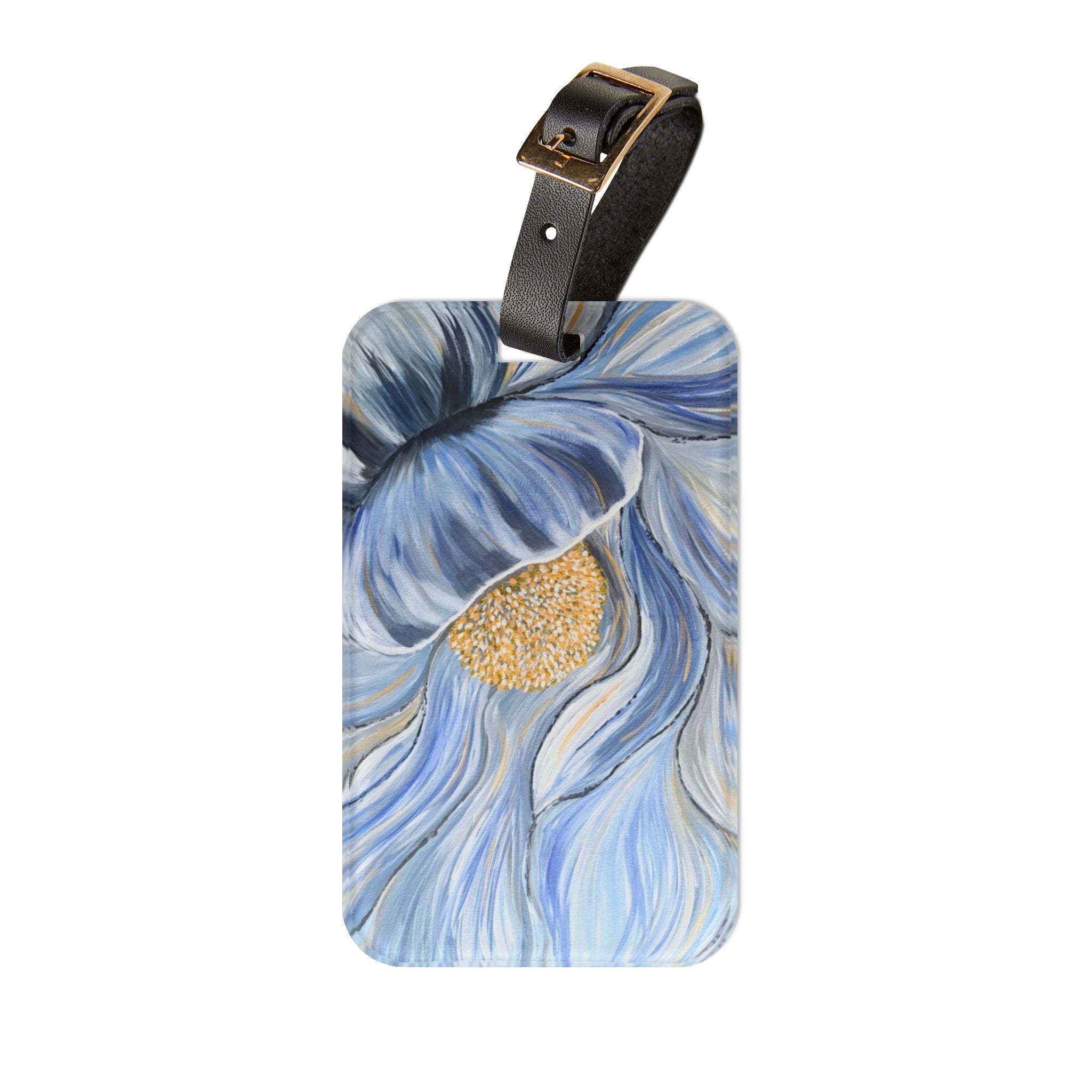 Velvet Current Luggage Tag — Watercolor Poppy Design Travel ID