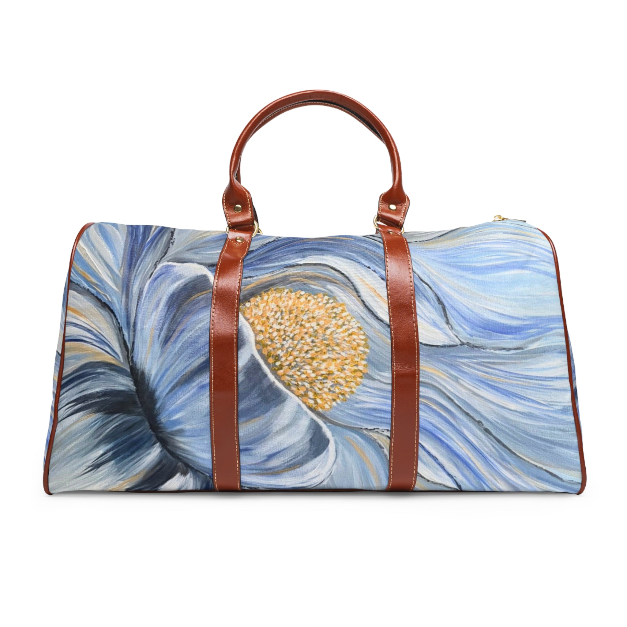 Velvet Current Weekender Bag – Waterproof Travel Duffle with Artistic Flower Print