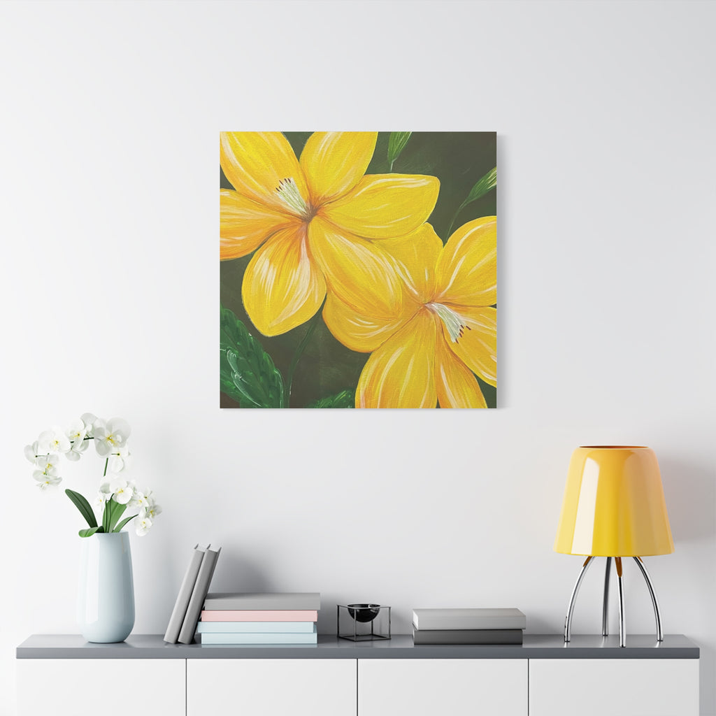 Golden Bloom Canvas Wall Art