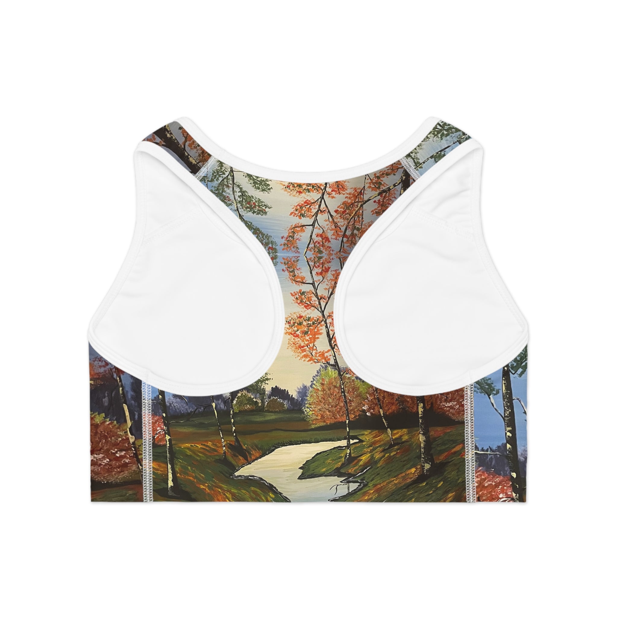 Whispering Birches Sports Bra, Activewear for Yoga, Workout Gear, Gift for Fitness Lovers, Exercise Top, Beachwear