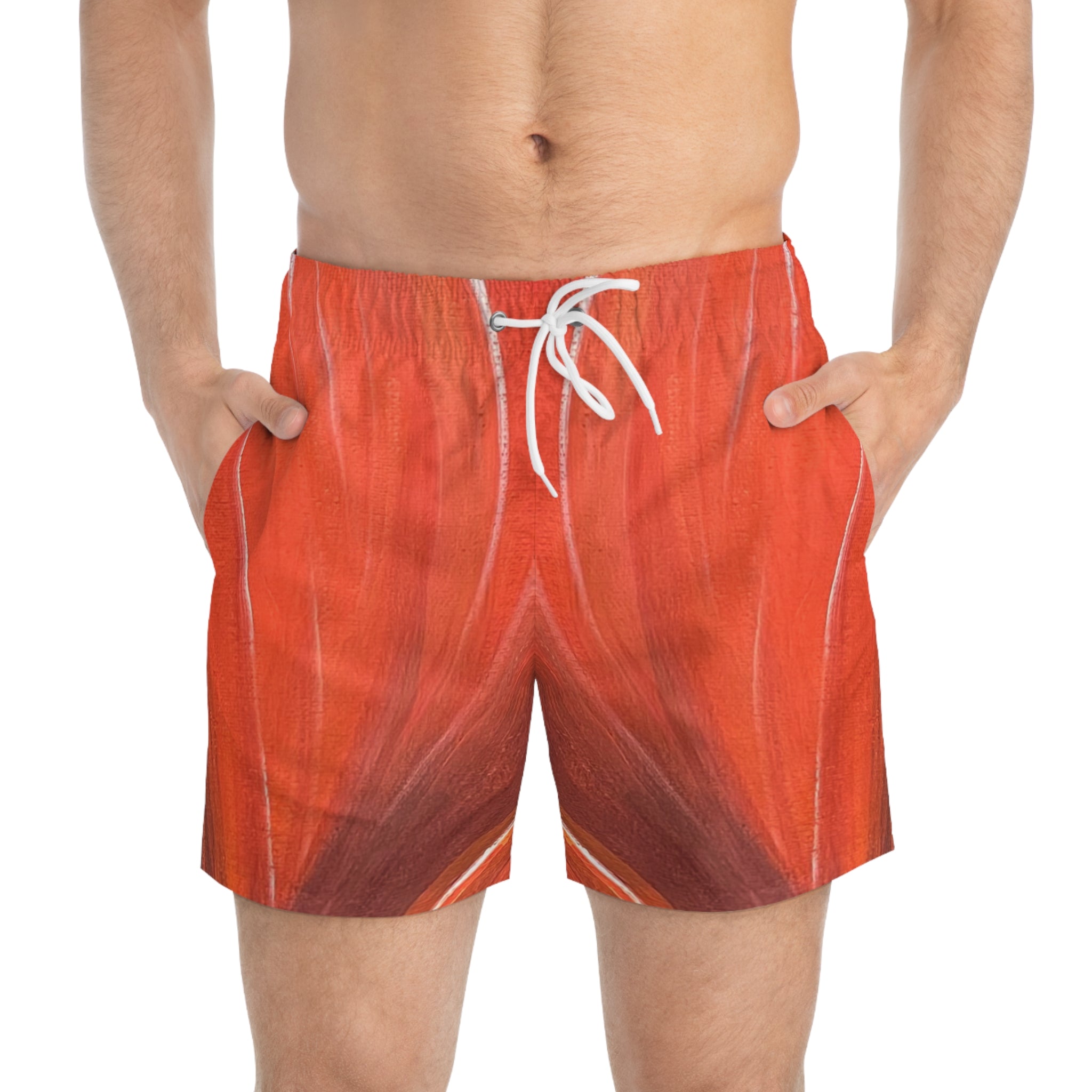 Scarlet Veil Swim Trunks