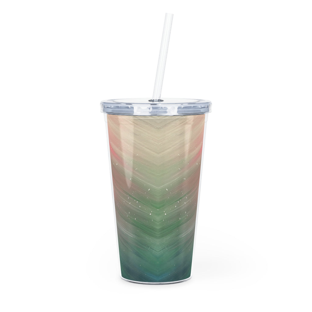 North Sky Tumbler with Straw - Hand Painted Designs