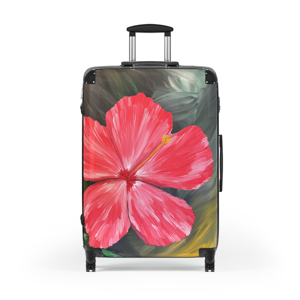 Hibiscus Hues Handprinted Colorful Suitcase