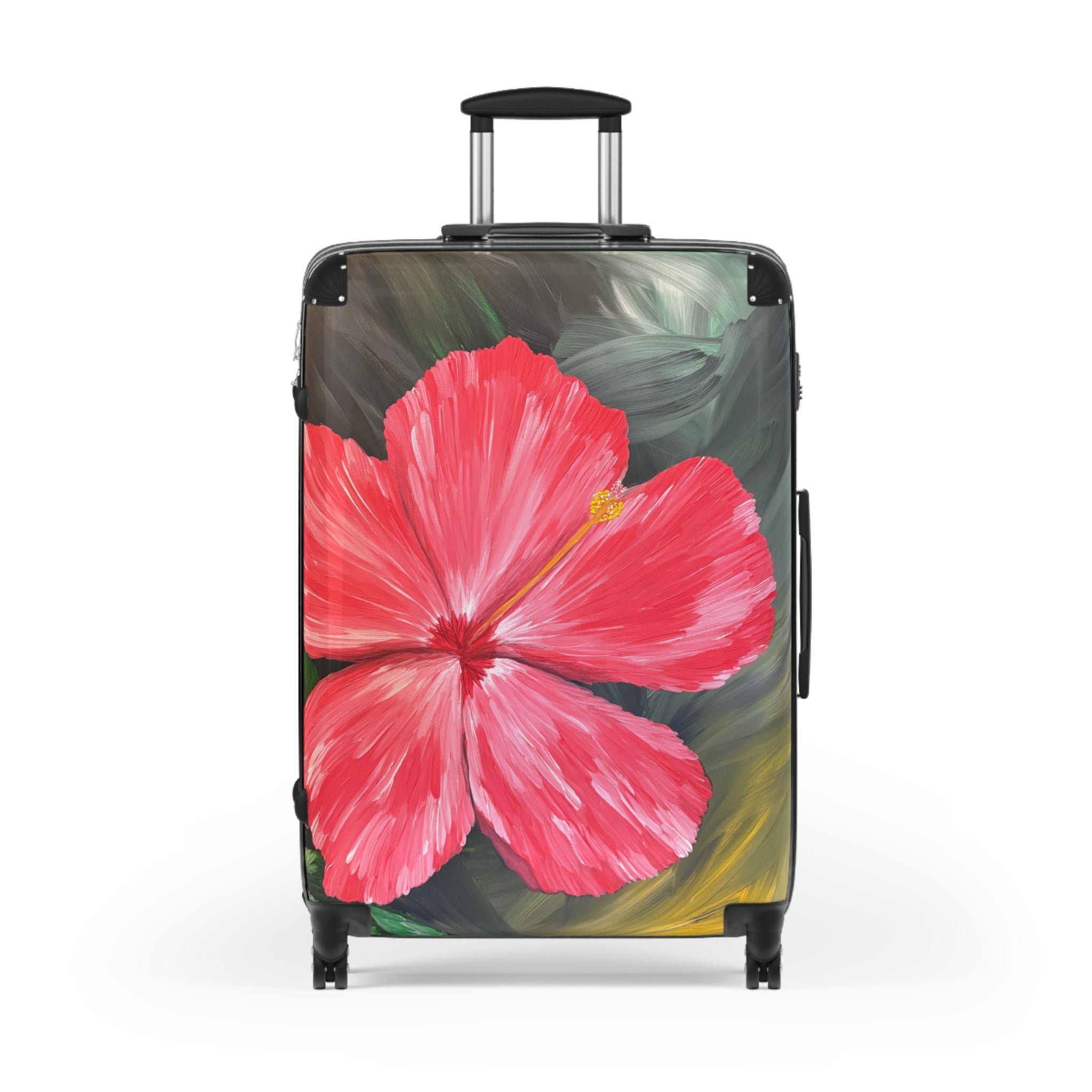 Hibiscus Hues Handprinted Colorful Suitcase