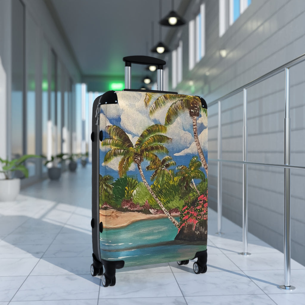 Blooming Paradise Handprinted Colorful Suitcase