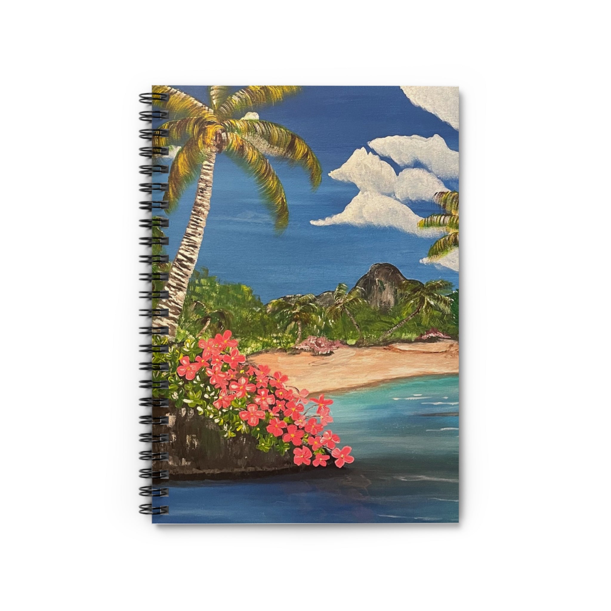 Blooming Paradise Hand-Painted Spiral Notebook