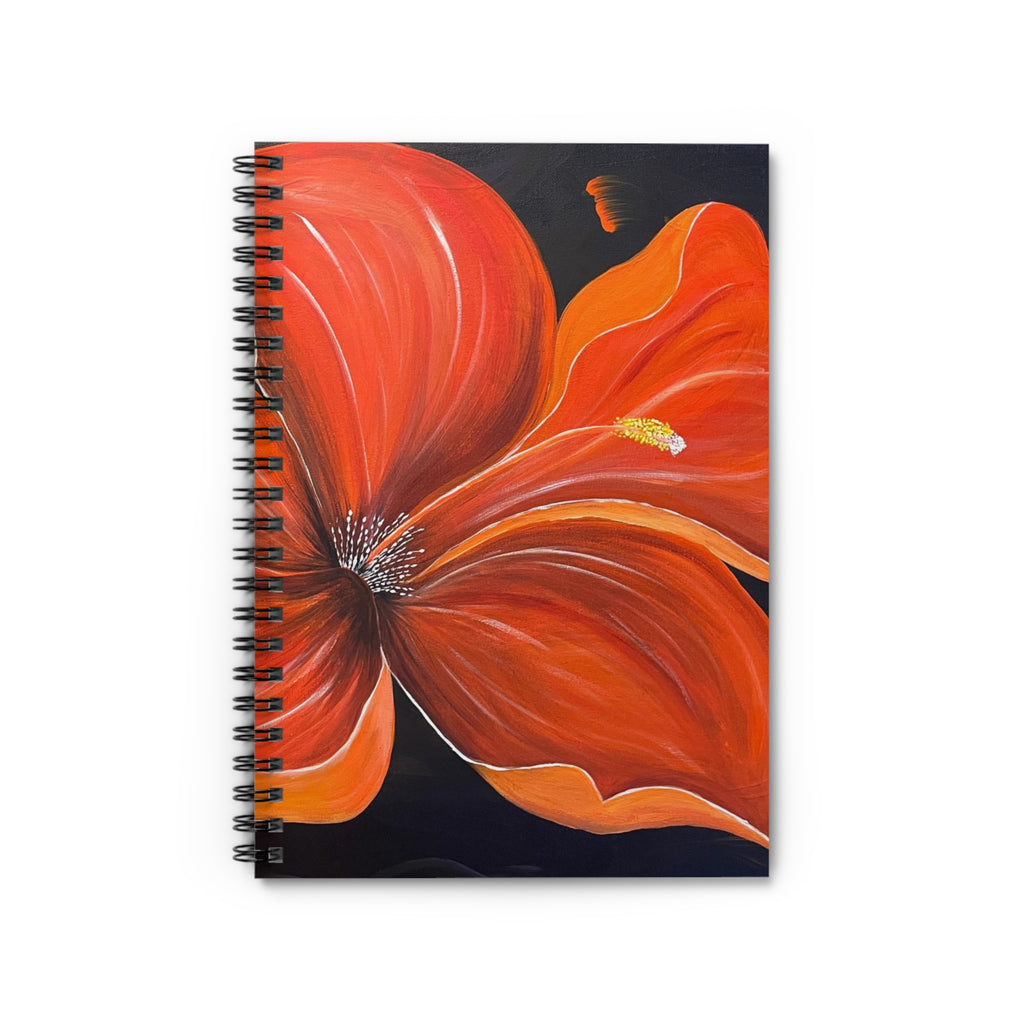 Scarlet Veil Hand-Painted Spiral Notebook