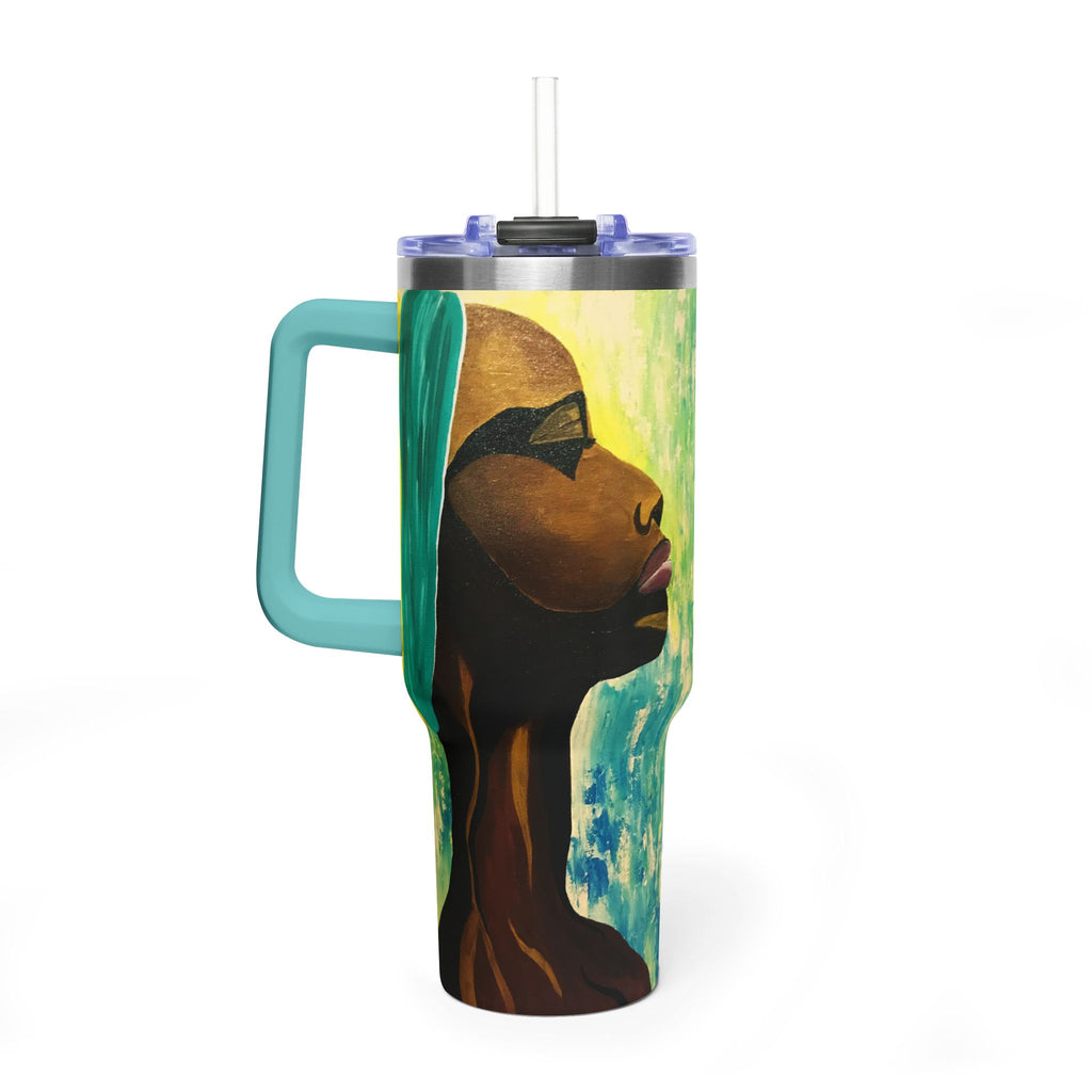 Hues of Heritage 40oz  Vacuum Tumbler — Insulated Travel Mug with Straw