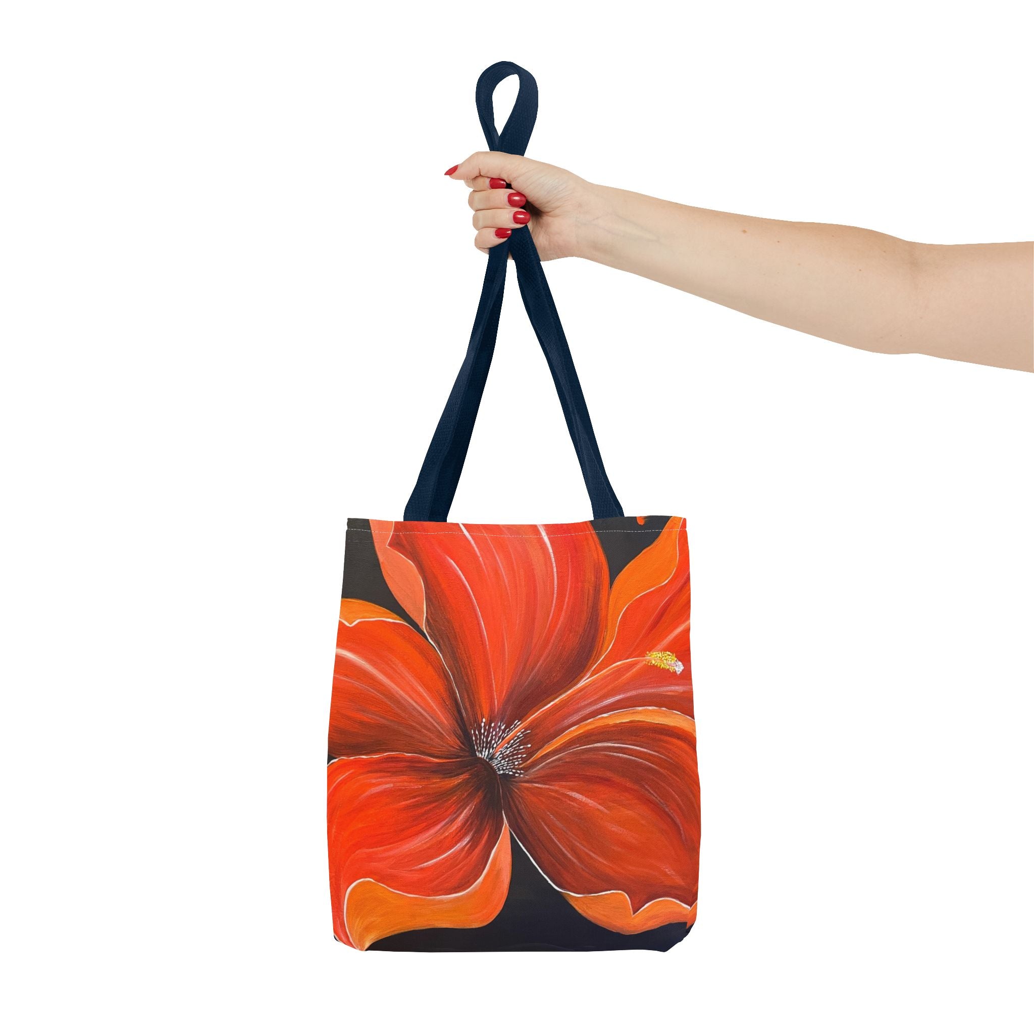 Scarlet Veil Hand Painted Tote Bag