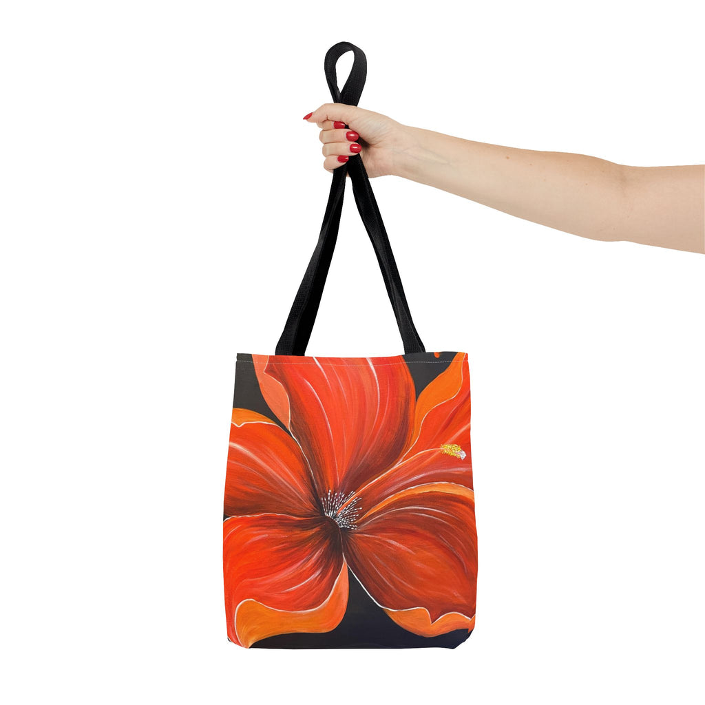 Scarlet Veil Hand Painted Tote Bag