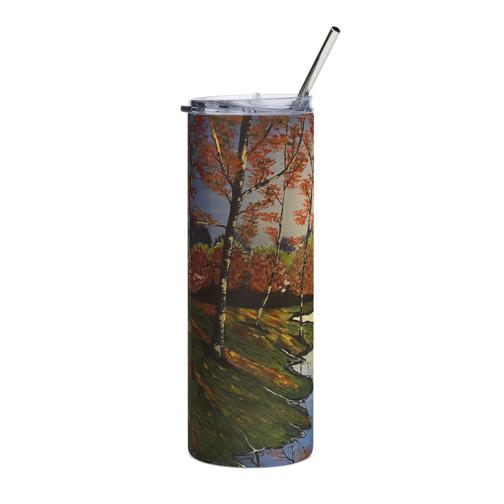 Whispering Birches 20oz Stainless Steel Tumbler - Vibrant Yellow Flower Design