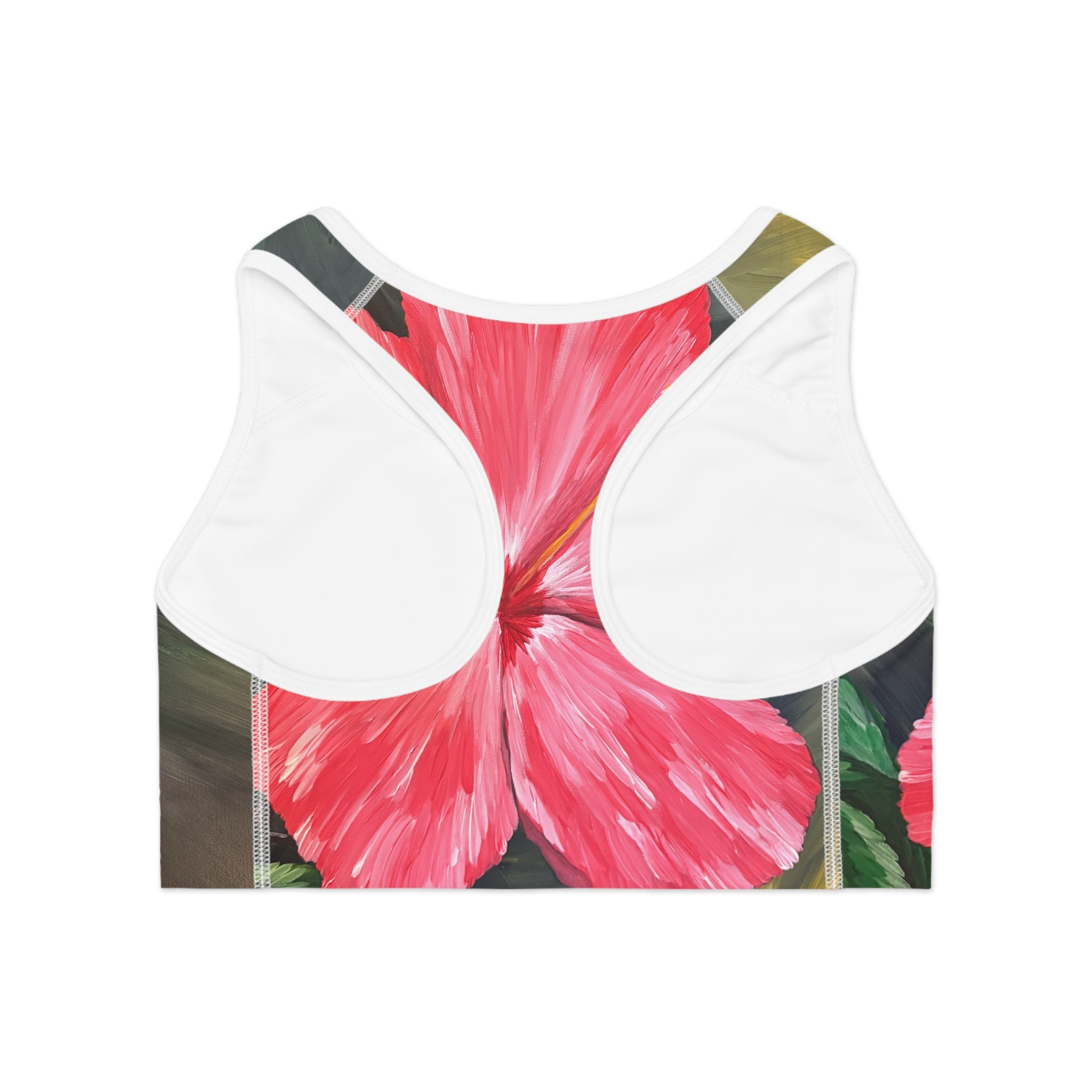 Hibiscus Hues Sports Bra, Activewear for Yoga, Workout Gear, Gift for Fitness Lovers, Exercise Top, Beachwear