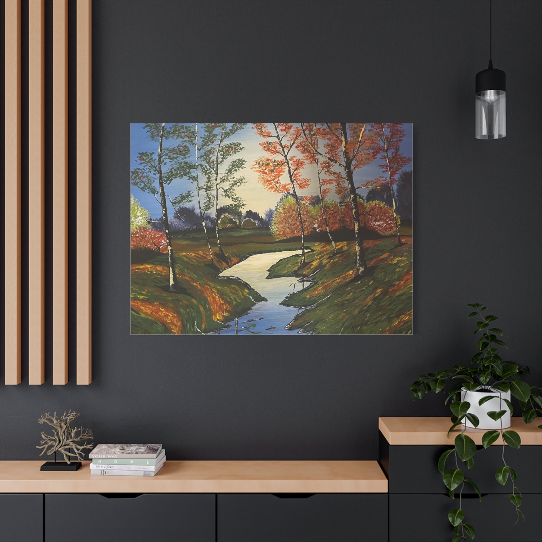 Whispering Birches Abstract Art Canvas - Contemporary Wall Decor