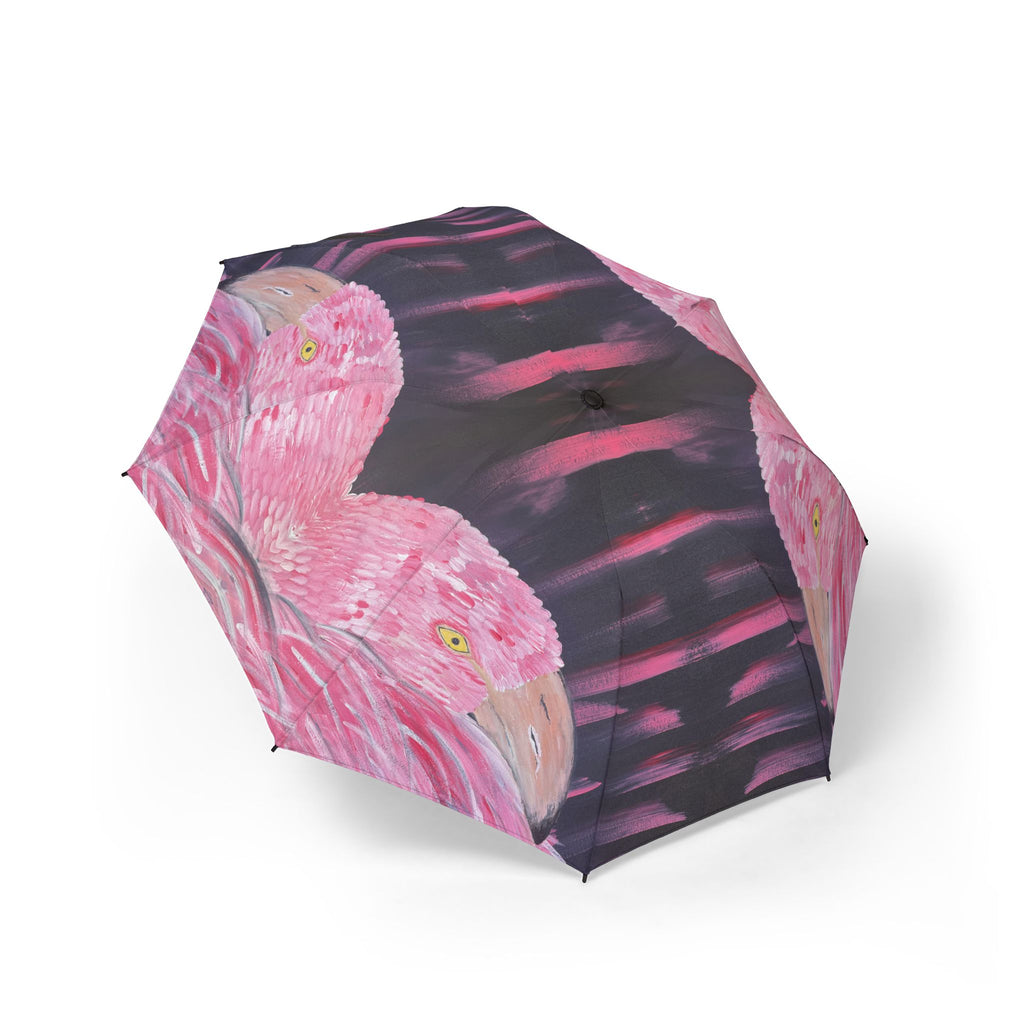 Feathered Grace Semi-Automatic Foldable Umbrella