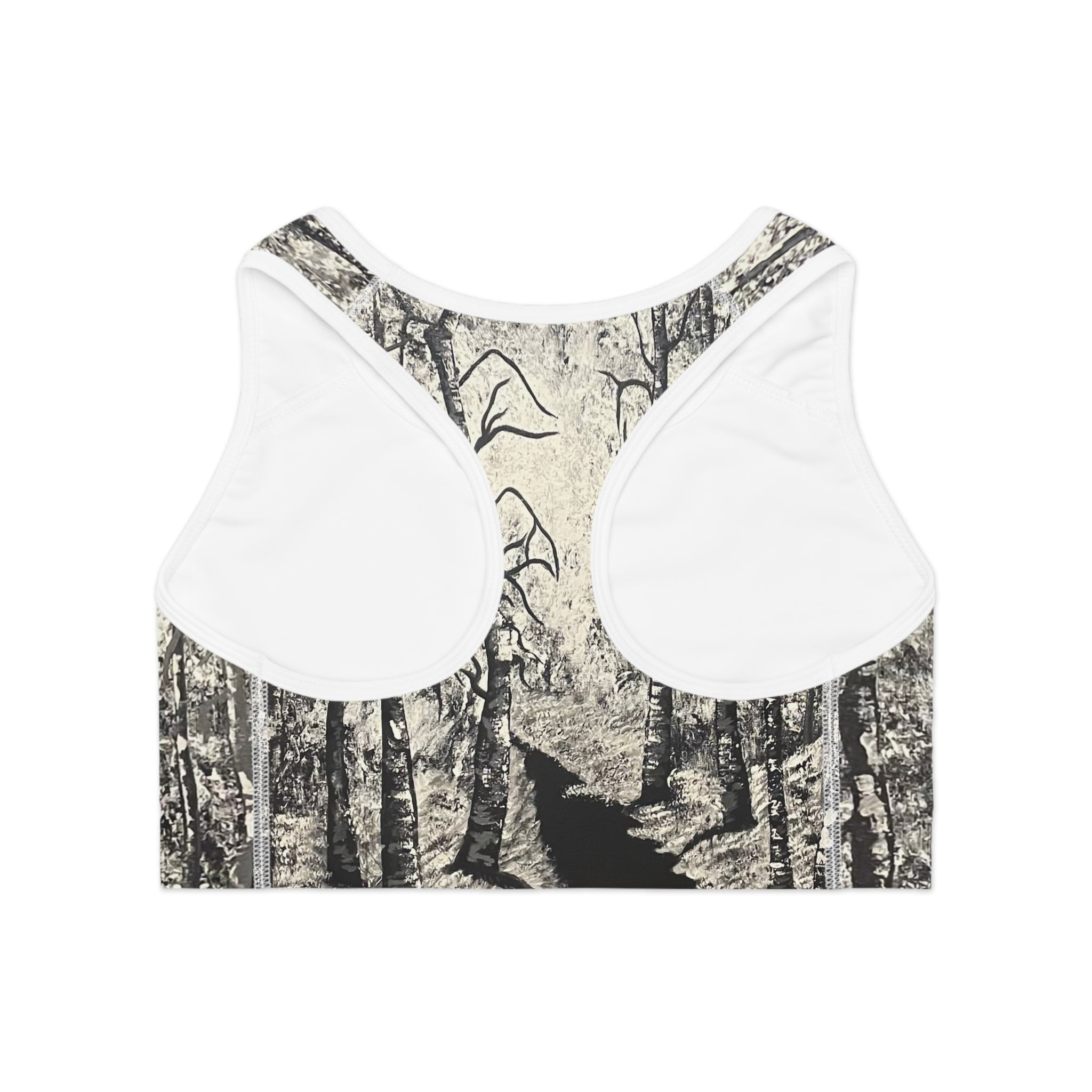 Silver Shadows Sports Bra, Activewear for Yoga, Workout Gear, Gift for Fitness Lovers, Exercise Top, Beachwear