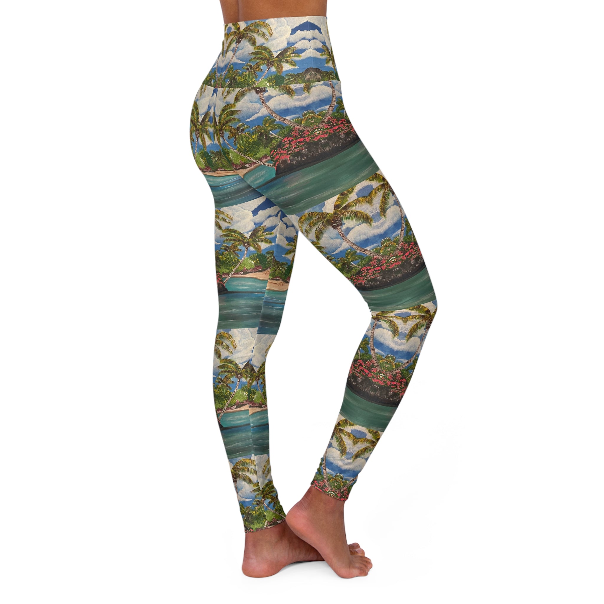 Blooming Paradise Yoga Leggings - Comfort Fit, Fitness Apparel, Workout Gear, Athleisure, Gift for Yoga Lovers