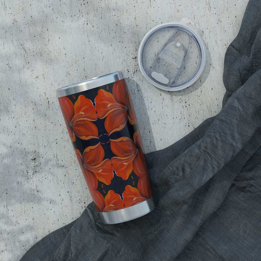 Scarlet Veil Tumbler | Vagabond 20oz Insulated Drinkware, Summer Travel Mug, Gift for Nature Lovers, Eco-Friendly Hydration