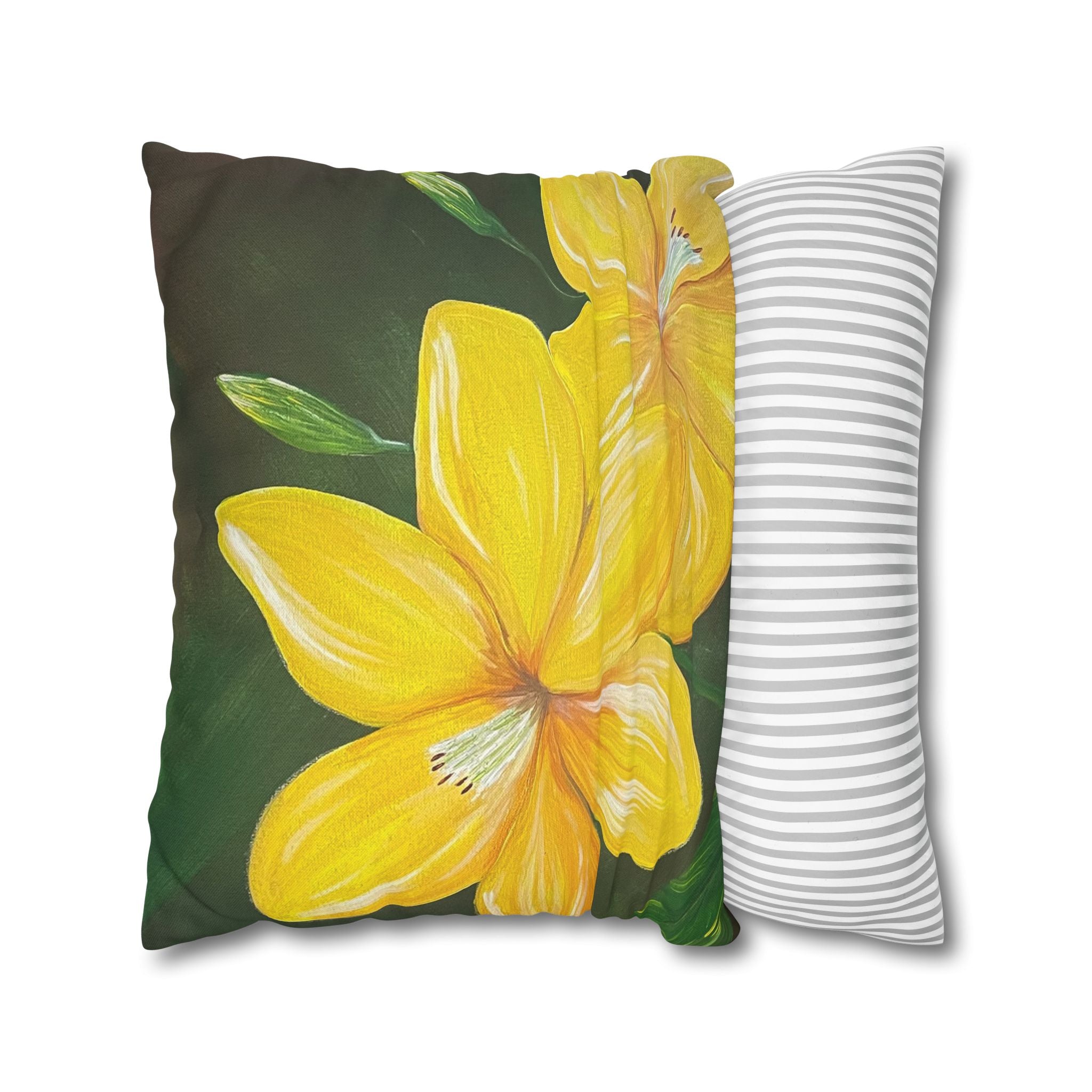 Golden Bloom Square Decorative Pillow Sham