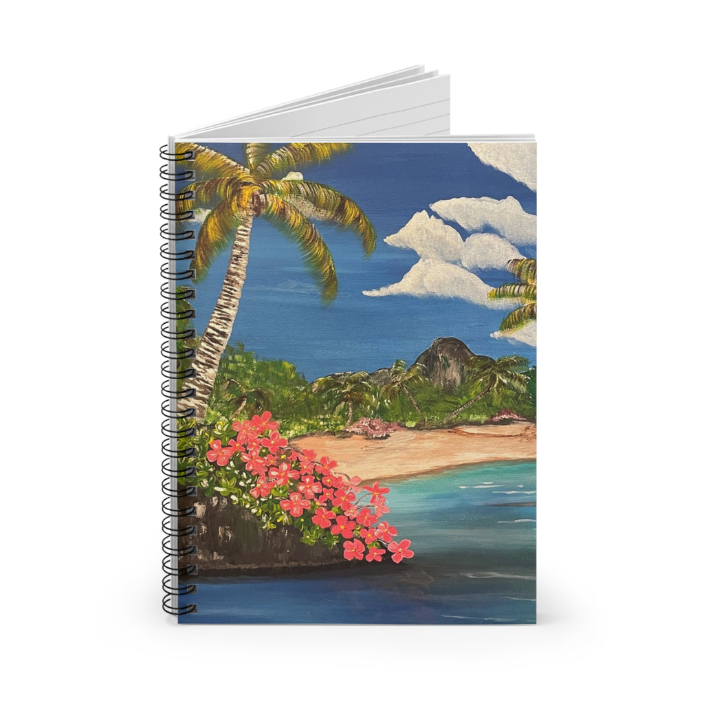 Blooming Paradise Hand-Painted Spiral Notebook