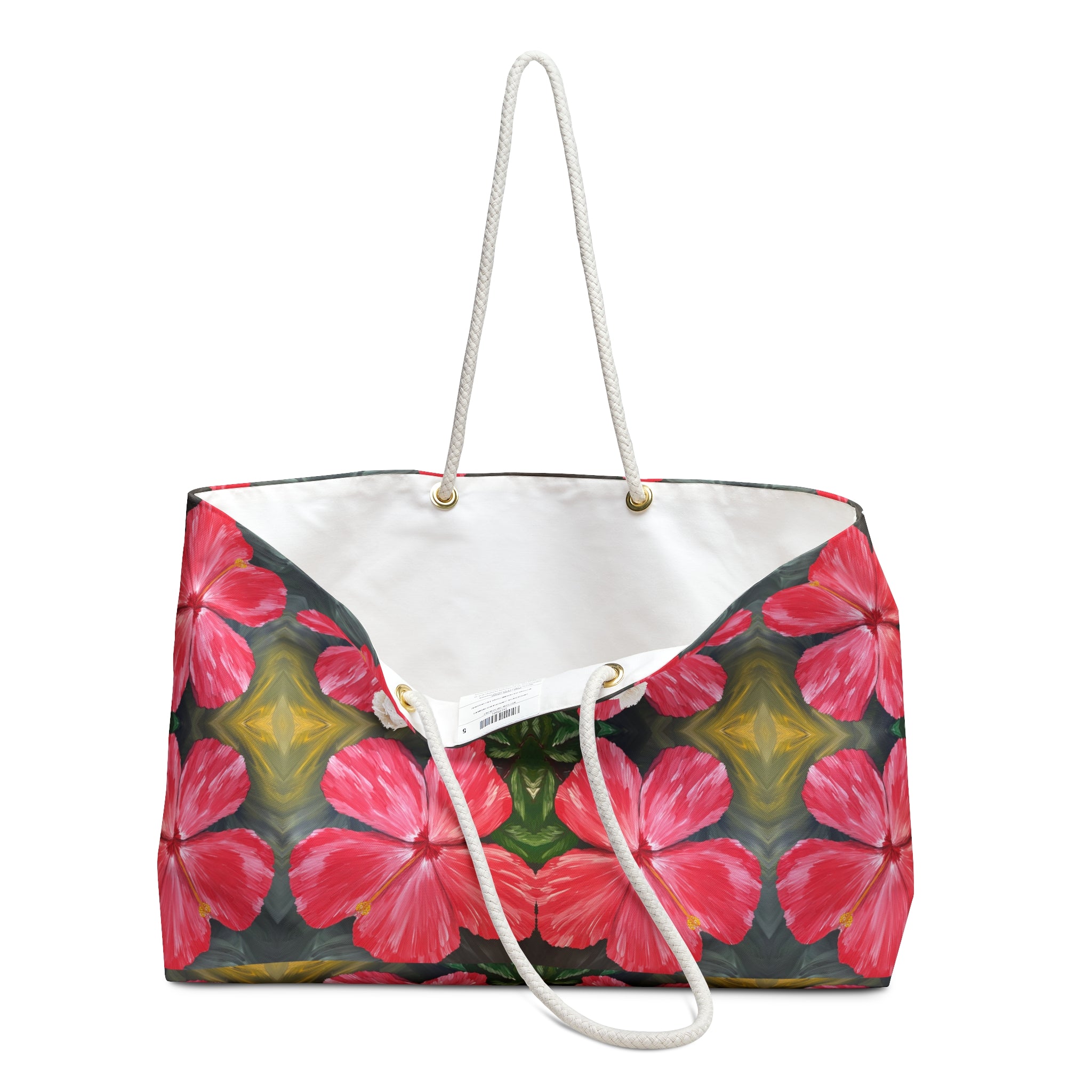 Hibiscus Hues Tote Bag with Hand Painted Designs