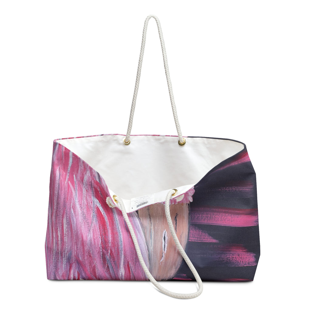 Feathered Grace Tote Bag with Hand Painted Designs