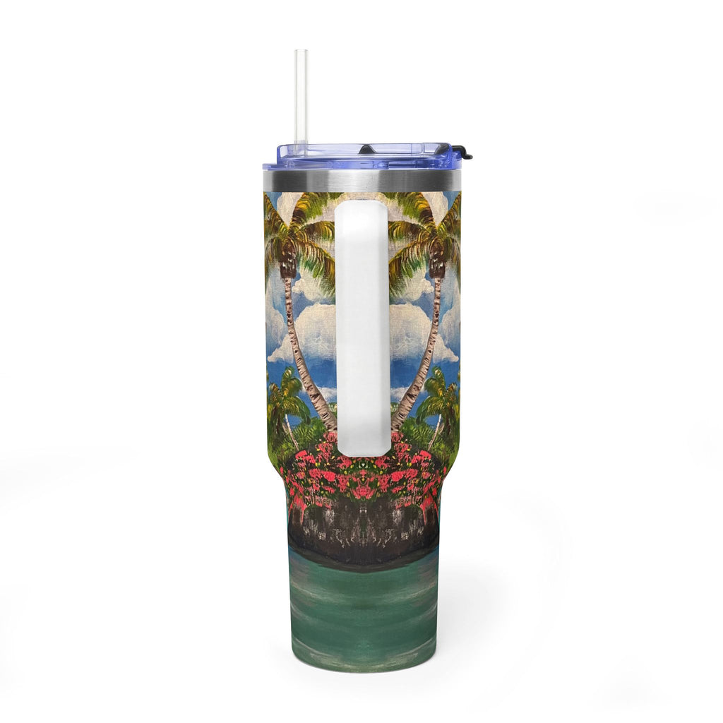 Blooming Paradise 40oz  Vacuum Tumbler — Insulated Travel Mug with Straw