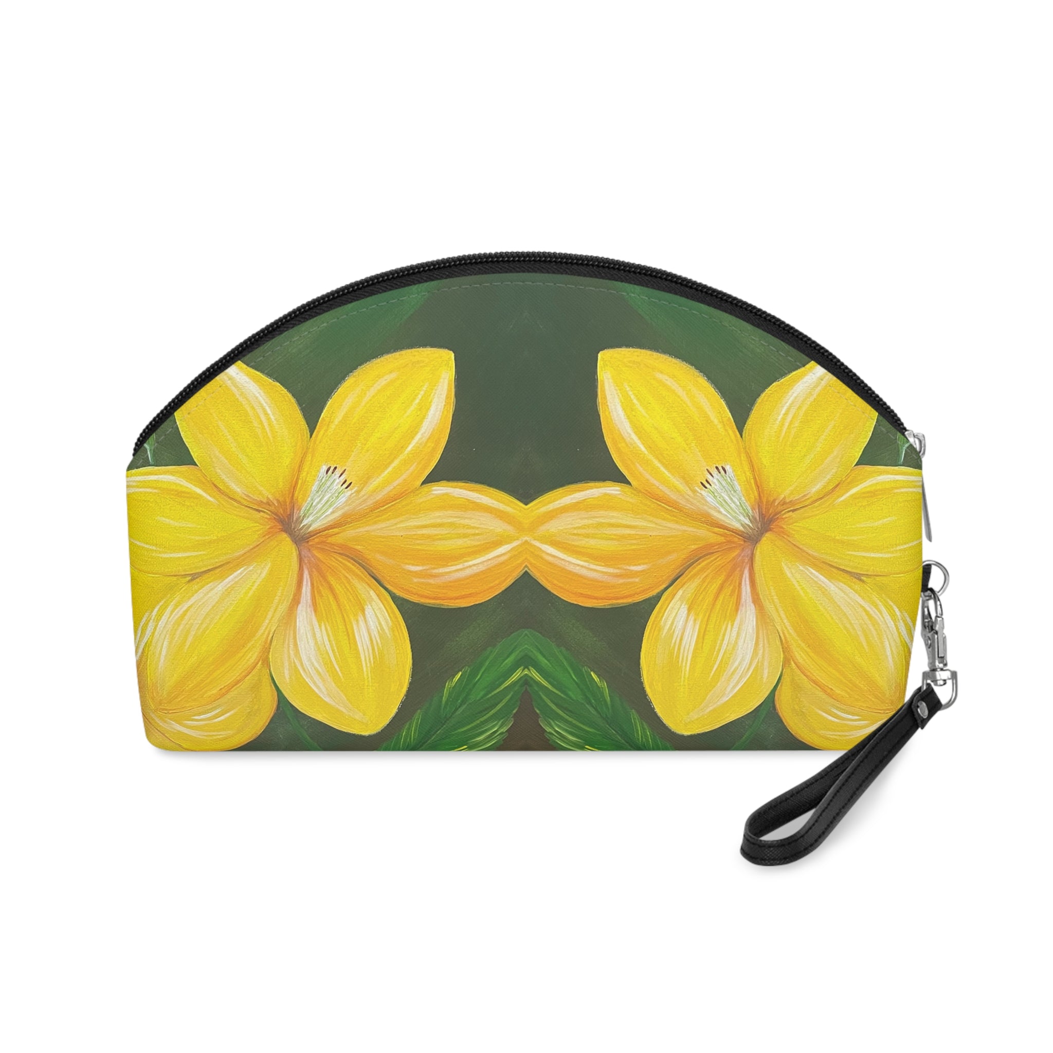 Golden Bloom Cosmetic Pouch - Stylish Makeup Bag