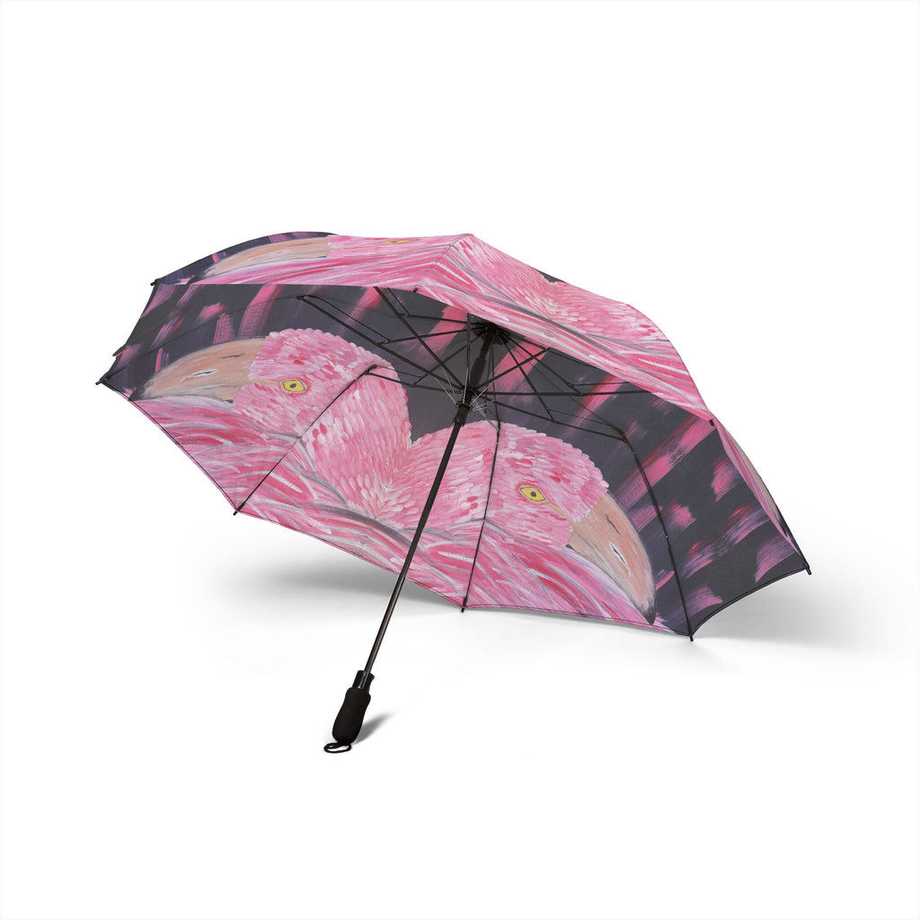 Feathered Grace Semi-Automatic Foldable Umbrella