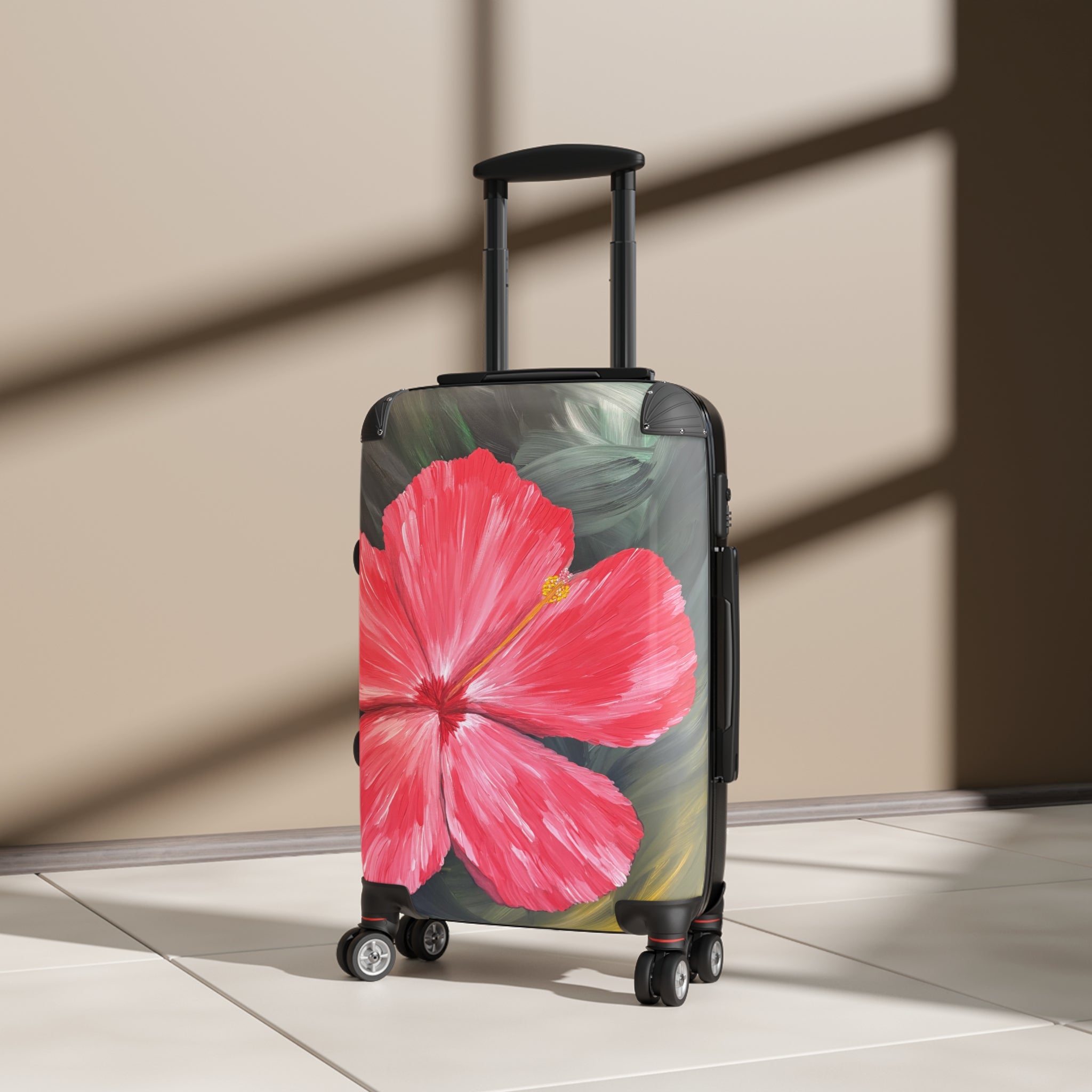 Hibiscus Hues Handprinted Colorful Suitcase