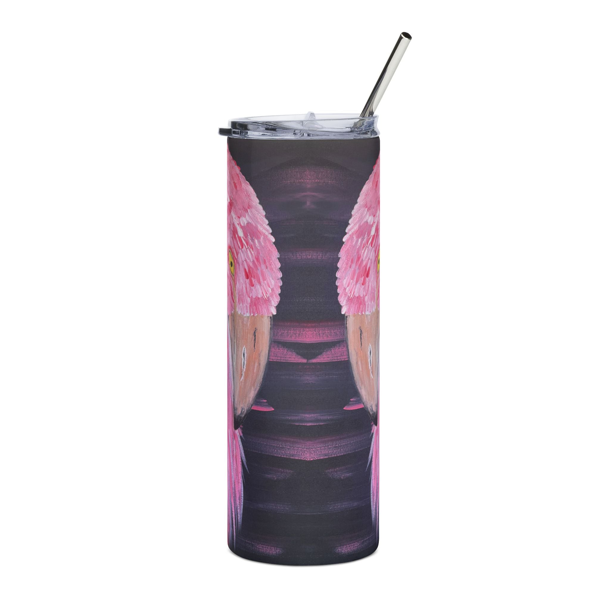 Feathered Grace 20oz Stainless Steel Tumbler - Vibrant Yellow Flower Design