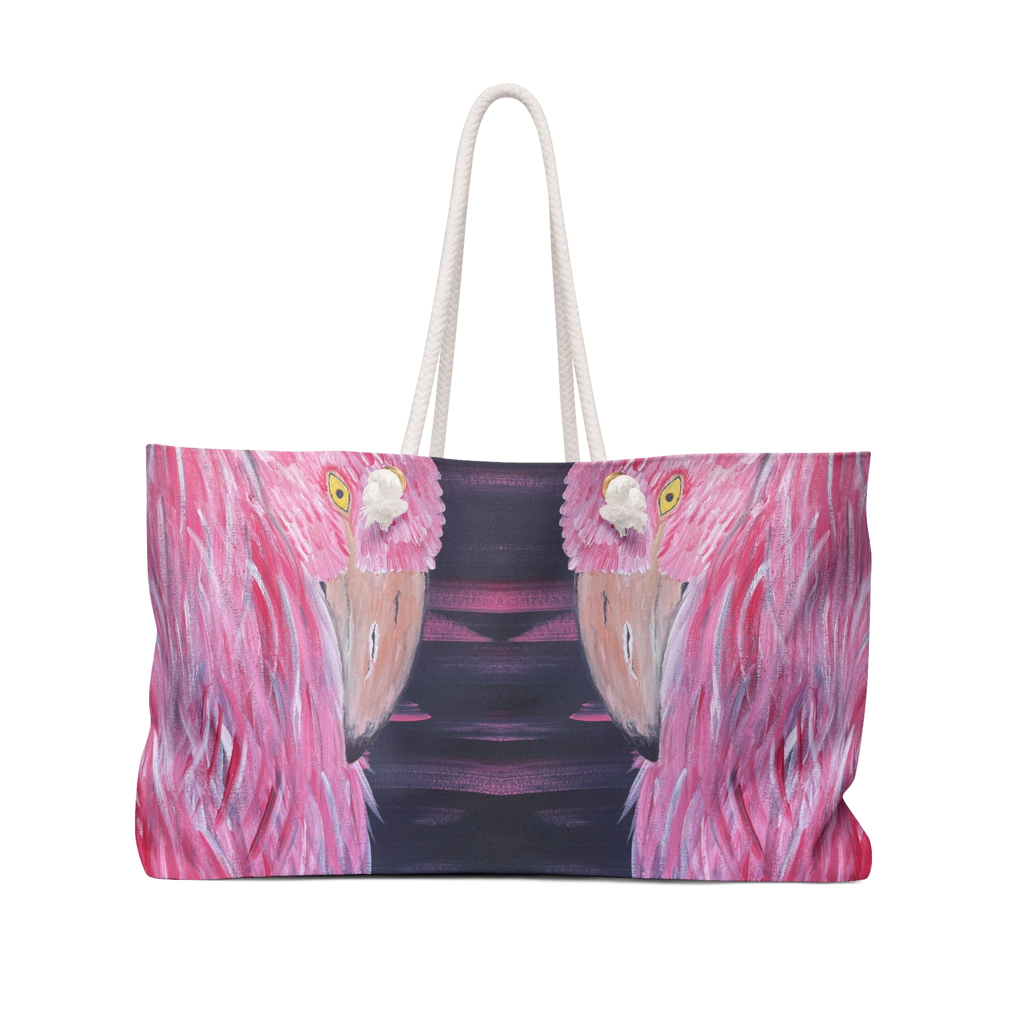 Feathered Grace Tote Bag with Hand Painted Designs