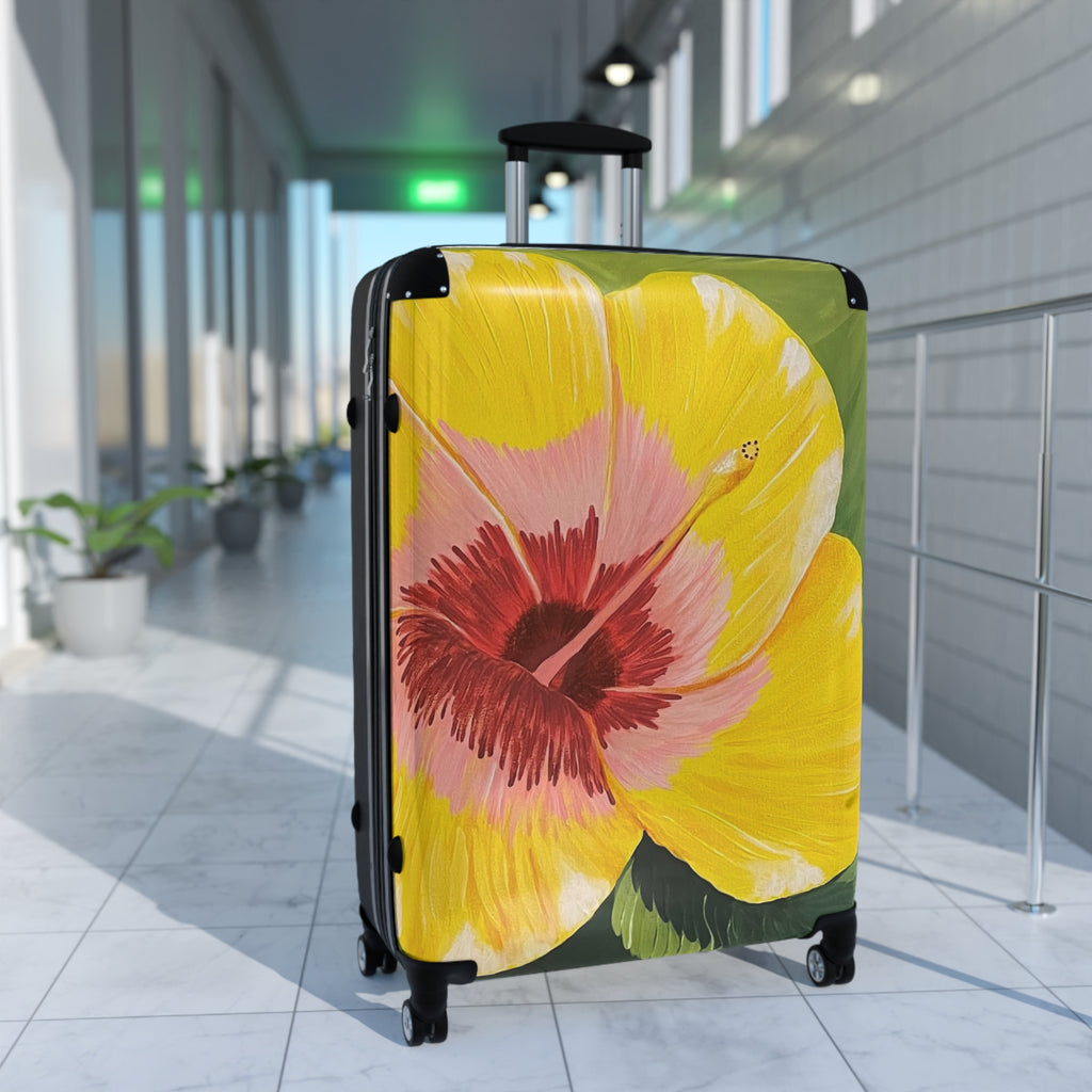 Blushing Sunrise Handprinted Colorful Suitcase