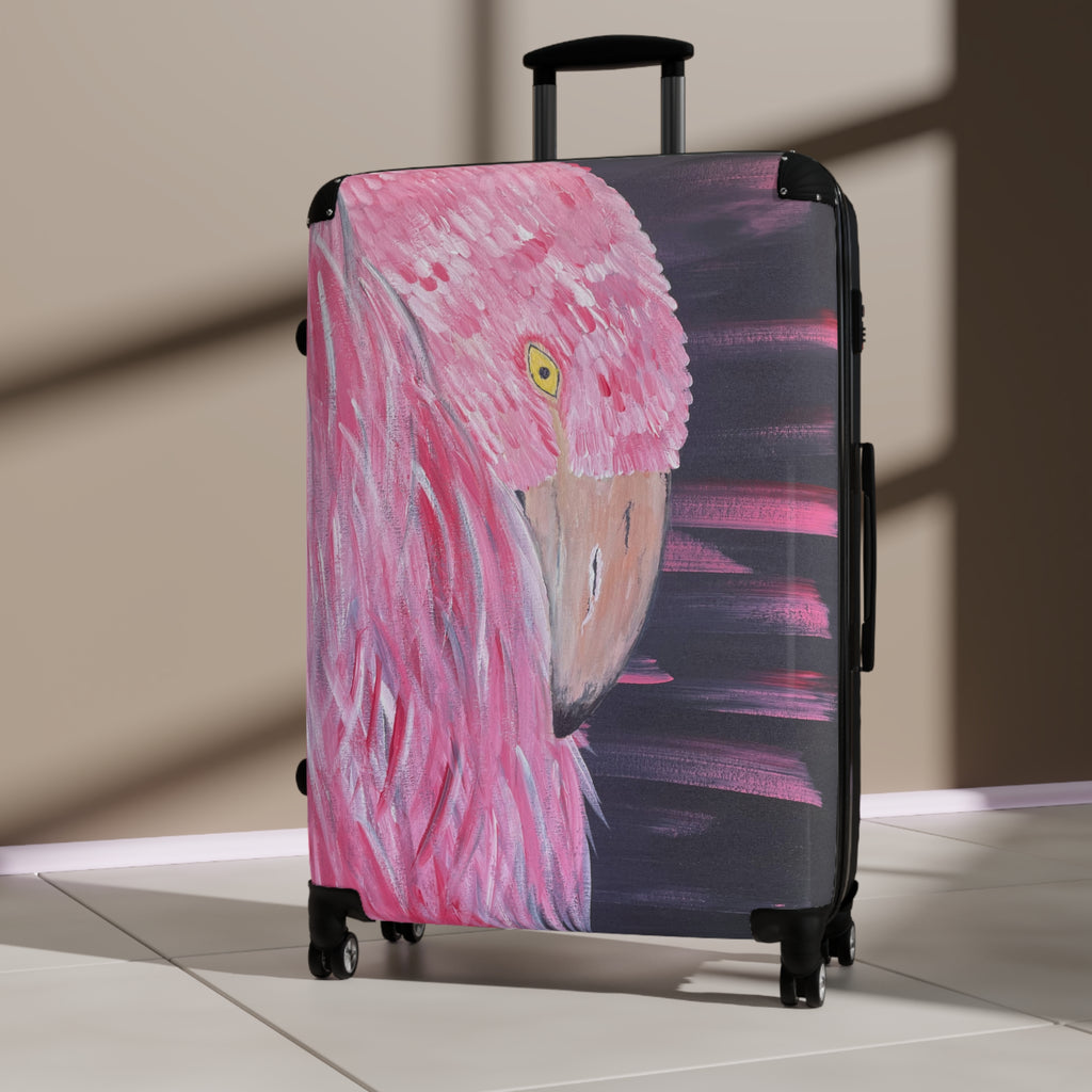 Feathered Grace Handprinted Colorful Suitcase