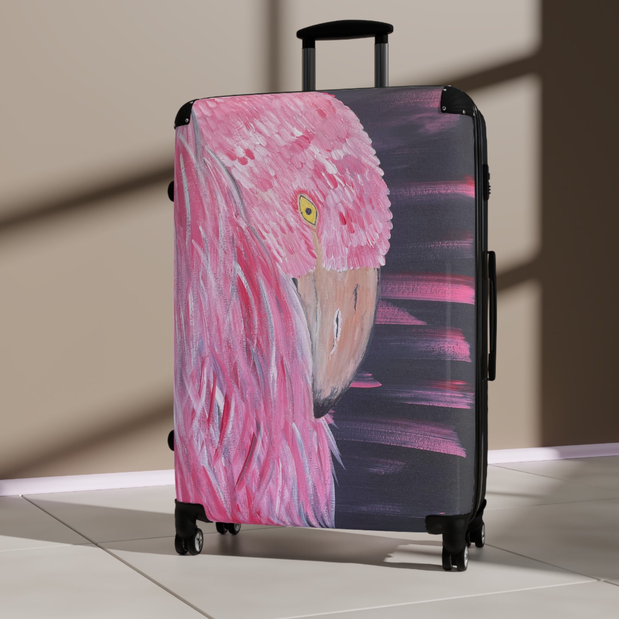 Feathered Grace Handprinted Colorful Suitcase
