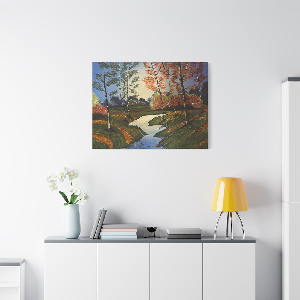 Whispering Birches Abstract Art Canvas - Contemporary Wall Decor