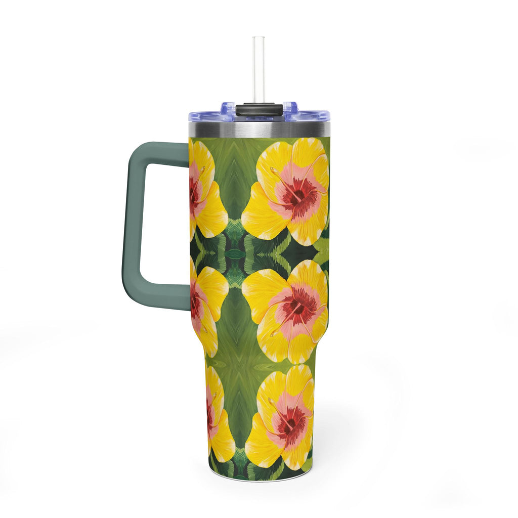 Blushing Sunrise 40oz  Vacuum Tumbler — Insulated Travel Mug with Straw