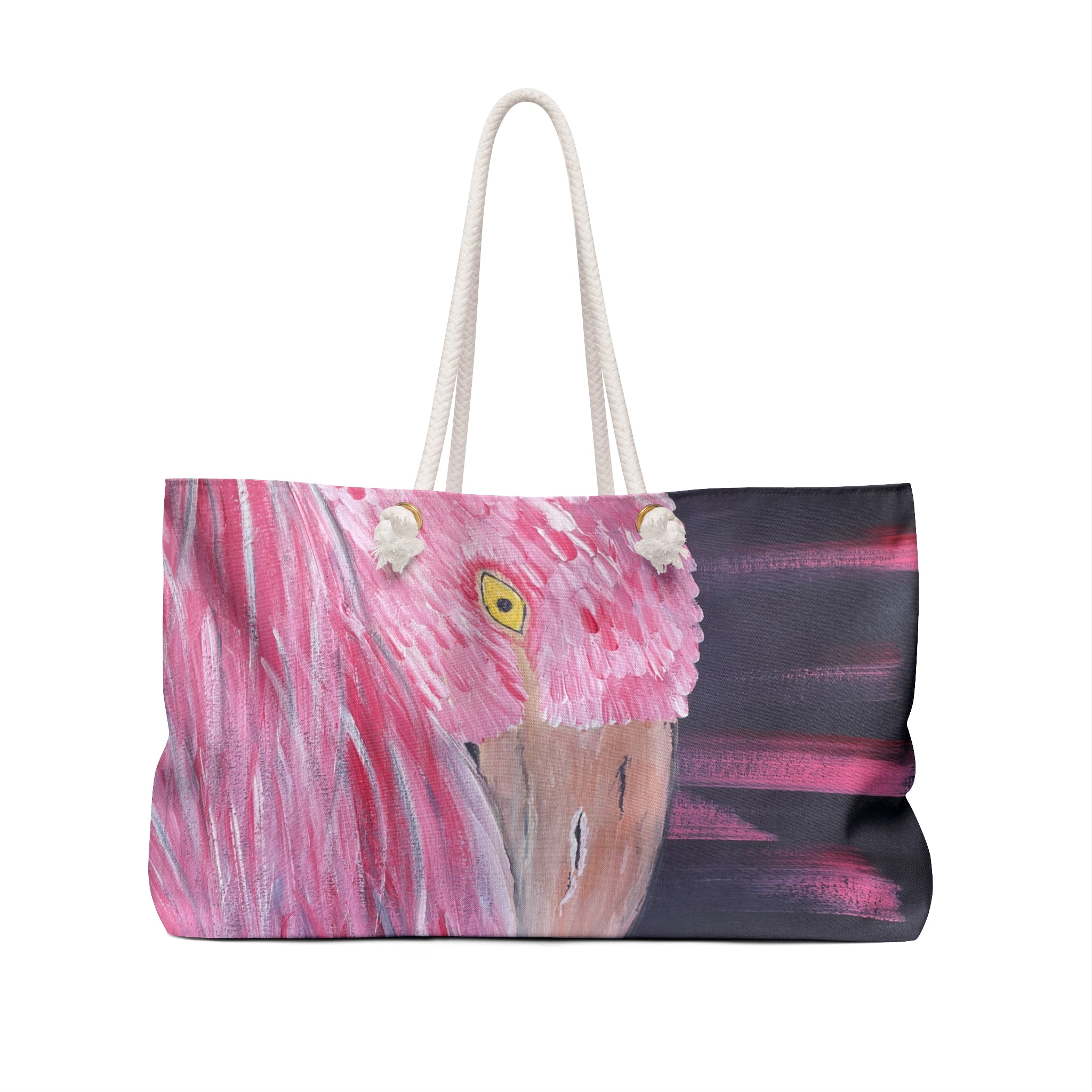 Feathered Grace Tote Bag with Hand Painted Designs