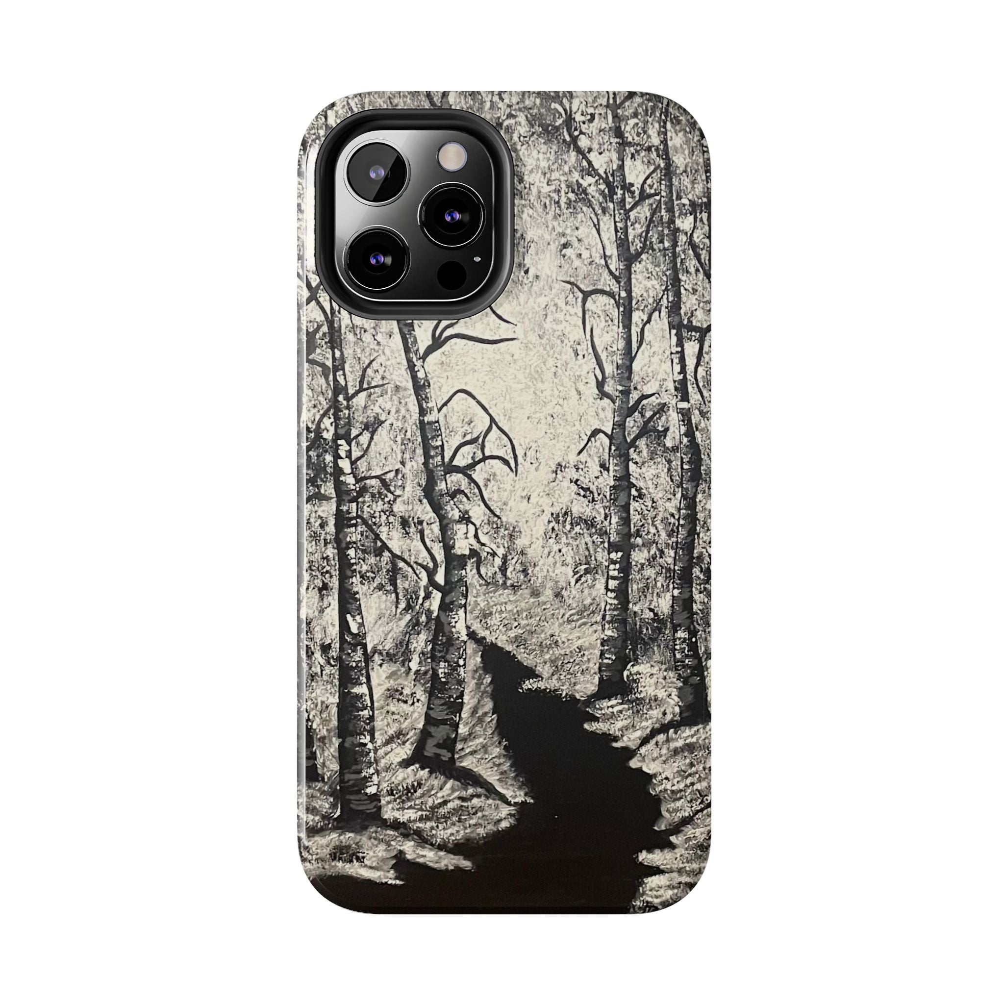 Silver Shadows Phone Case - Hand Painted Unique Designs