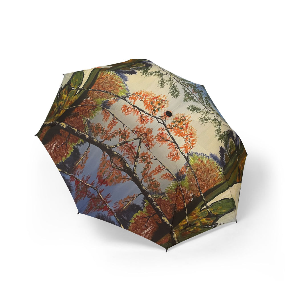 Whispering Birches Custom Hand Painted Design Umbrella