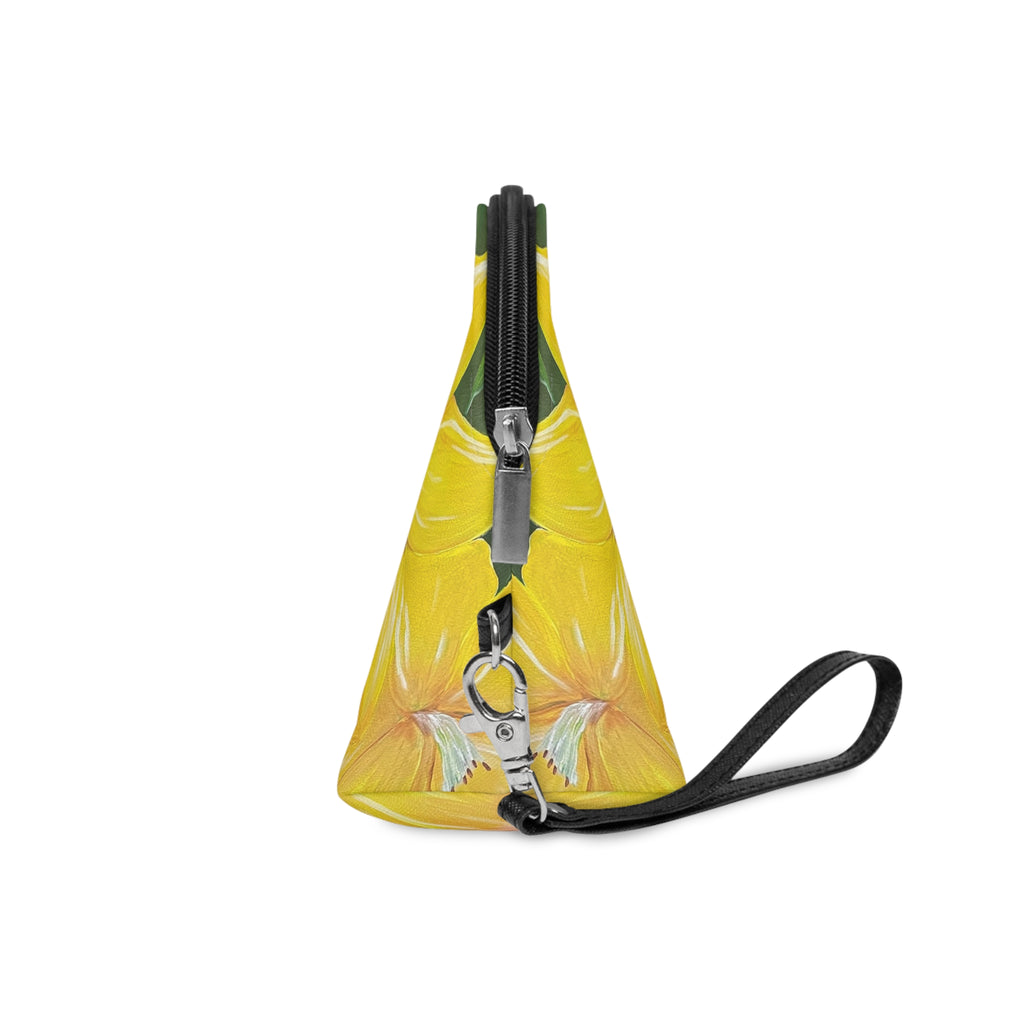 Golden Bloom Cosmetic Pouch - Stylish Makeup Bag