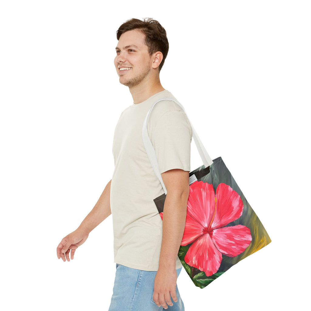 Hibiscus Hues Hand Painted Tote Bag