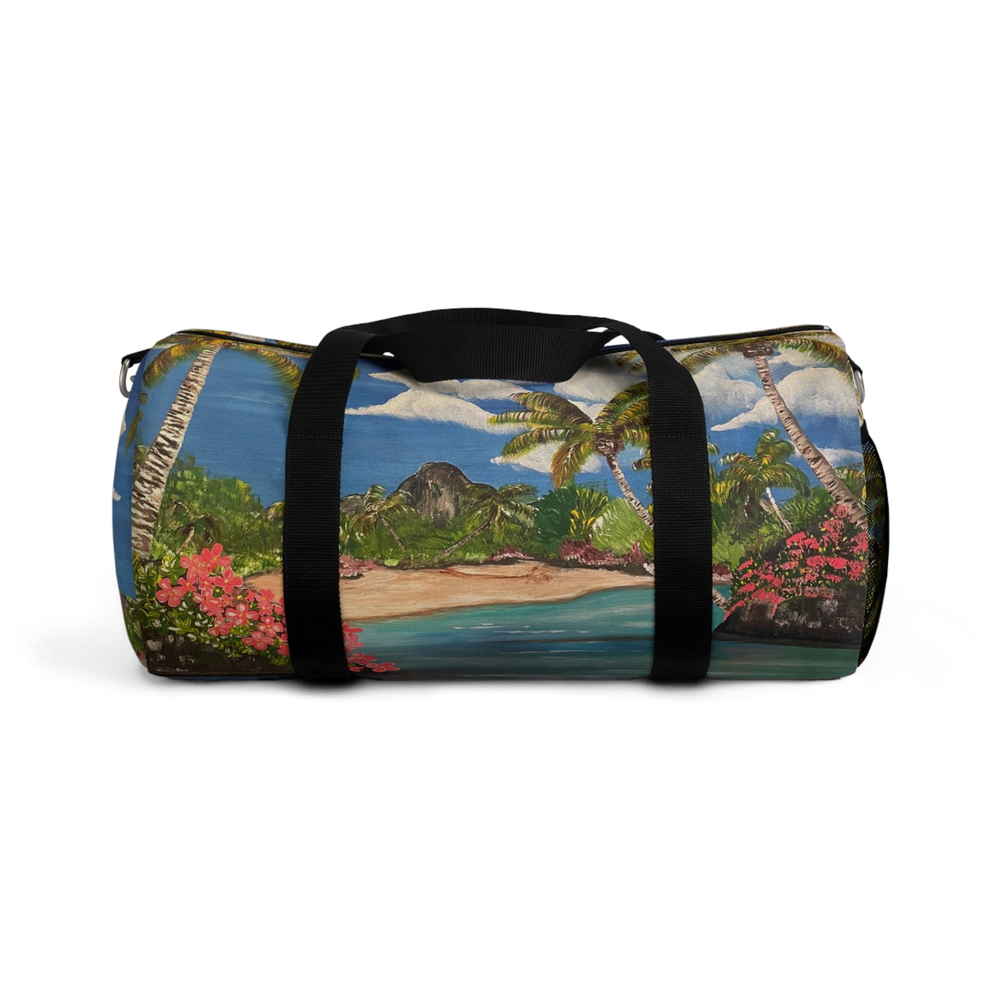 Blooming Paradise Duffel Bag Hand Painted Design