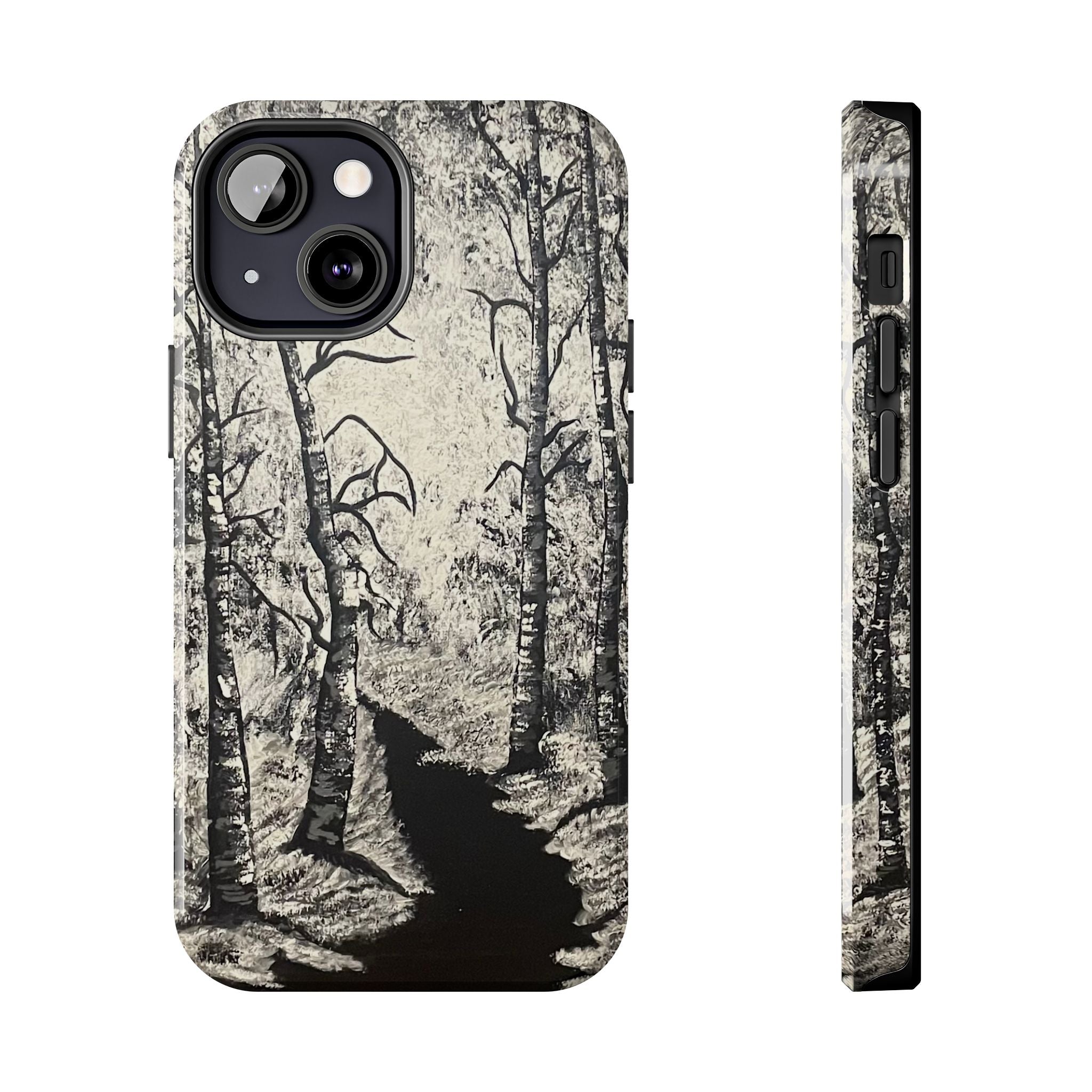 Silver Shadows Phone Case - Hand Painted Unique Designs