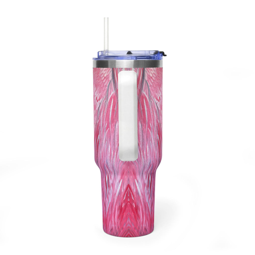 Feathered Grace 40oz  Vacuum Tumbler — Insulated Travel Mug with Straw